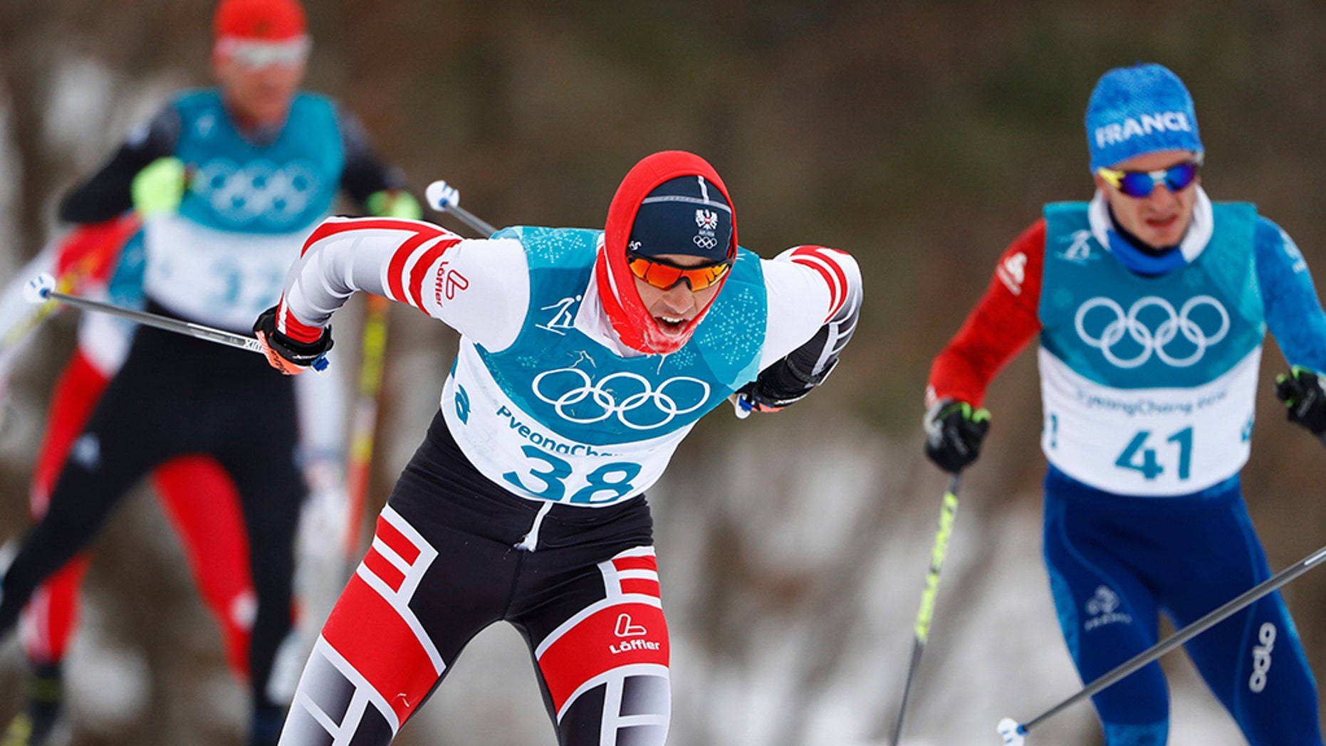 Max Hauke ​​of Austria in action at the 2018 Winter Olympics in South Korea.