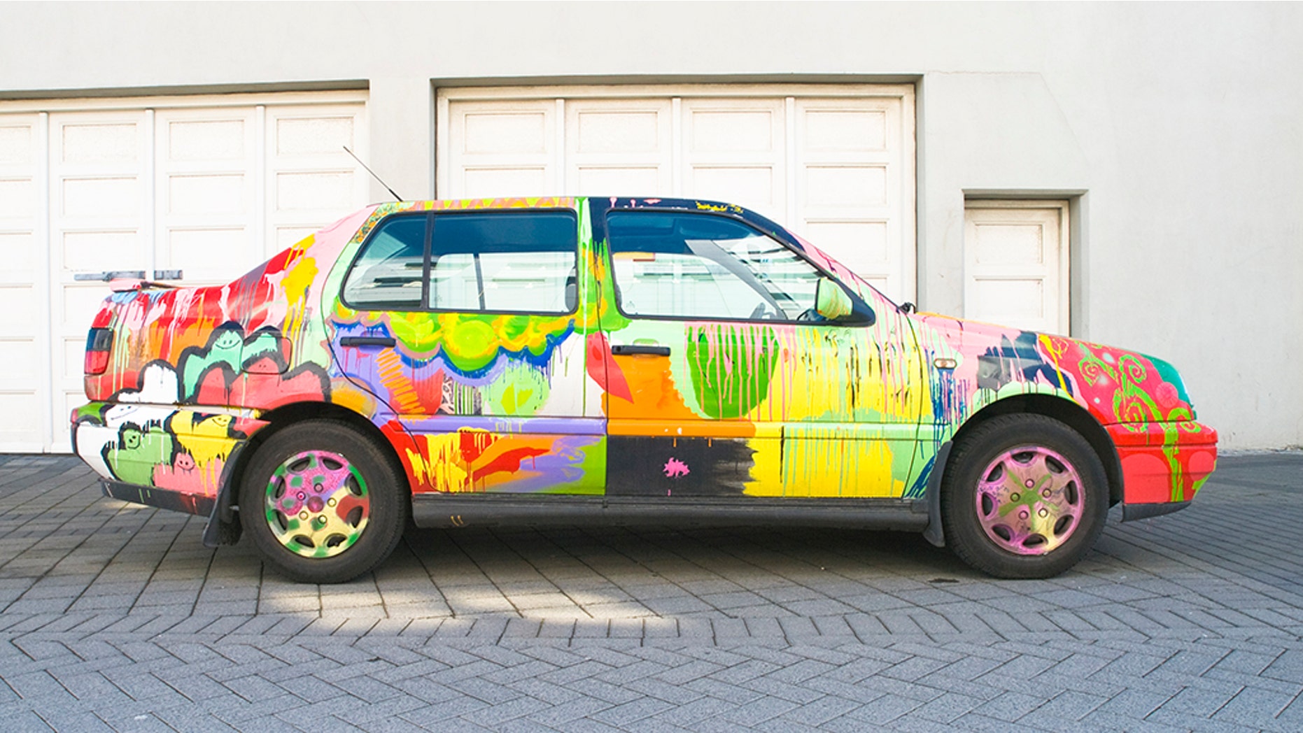 The German woman was angry the car was blocking a garage like the one in this file photo is.