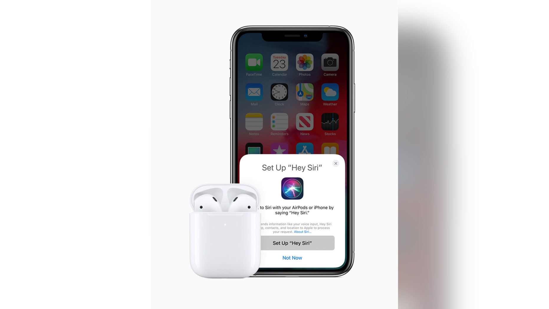 The new AirPods feature the convenience of "Hey Siri" making it easier to change songs, make a call, adjust the volume or get directions. (Credit: Apple)