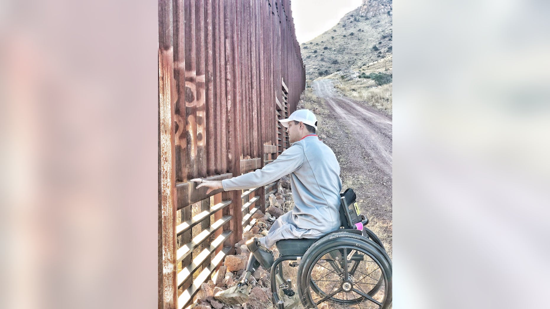 Brian Kolfage on a visit to the Arizona-Mexico border last month.