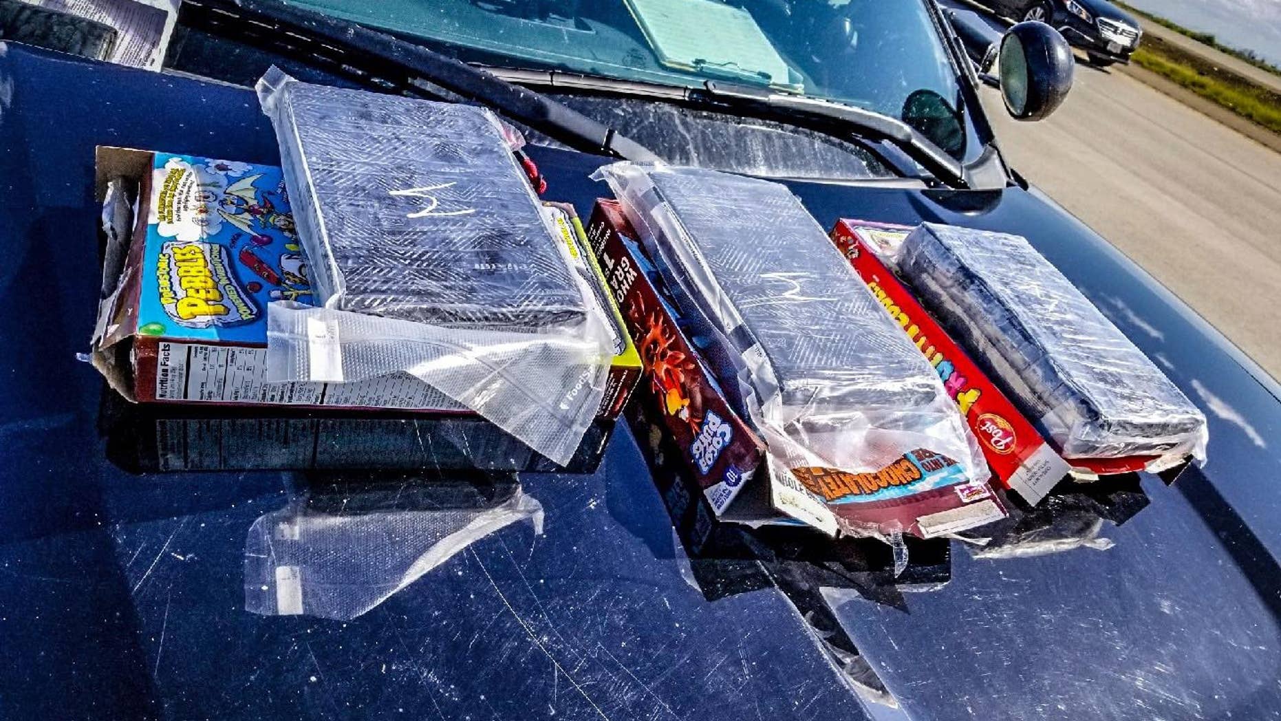 California authorities on Friday said they uncovered a stash of cocaine hidden within multiple cereal boxes.