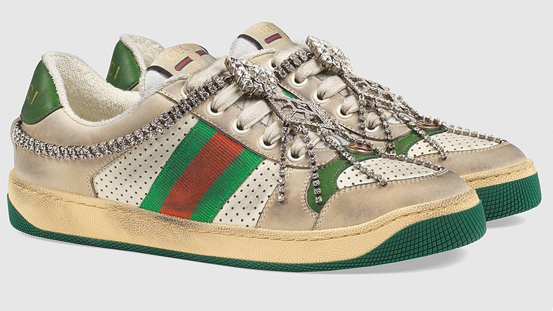 gucci dirty white shoes
