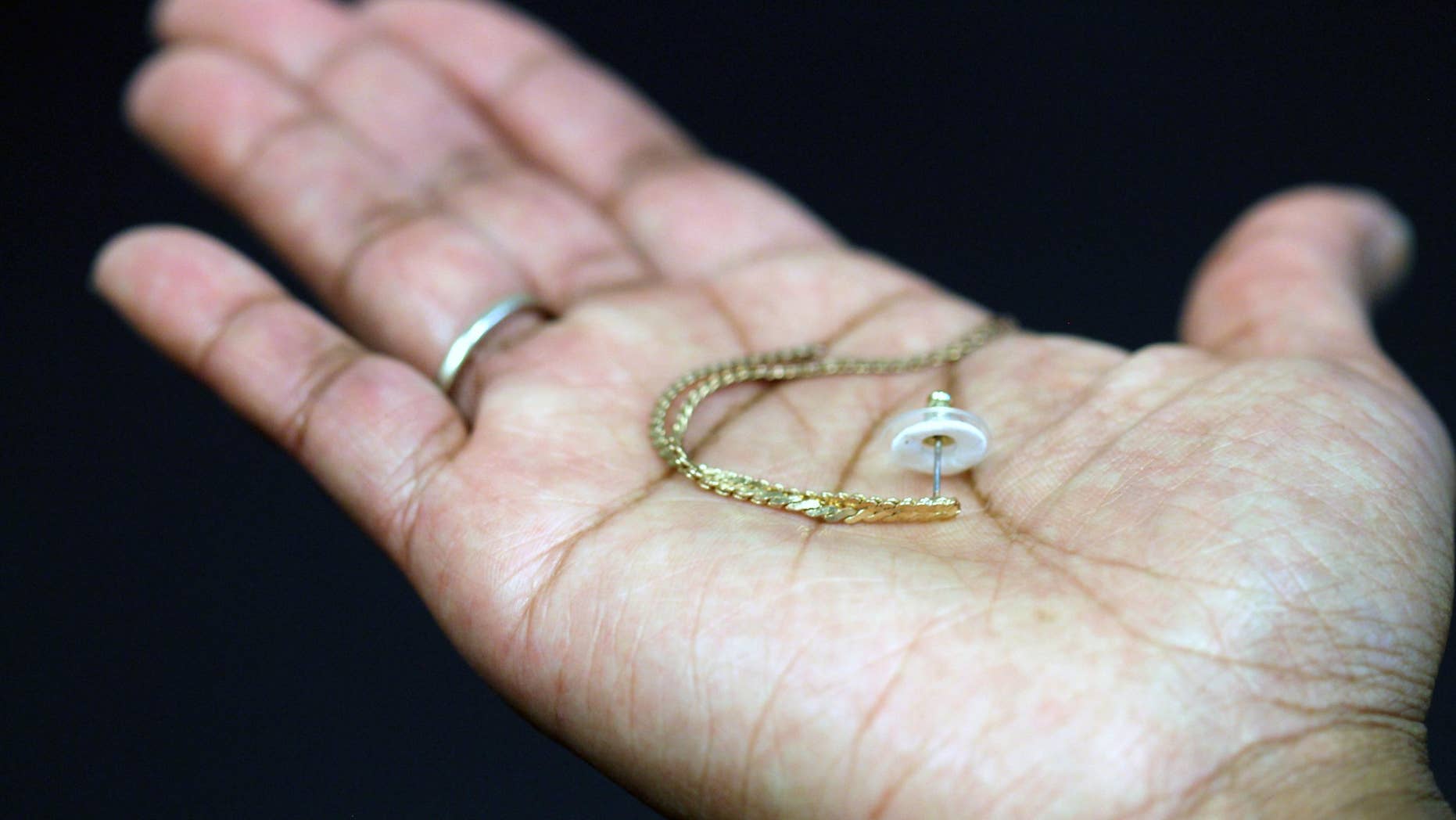 An example of an earring with the contraceptive patch.