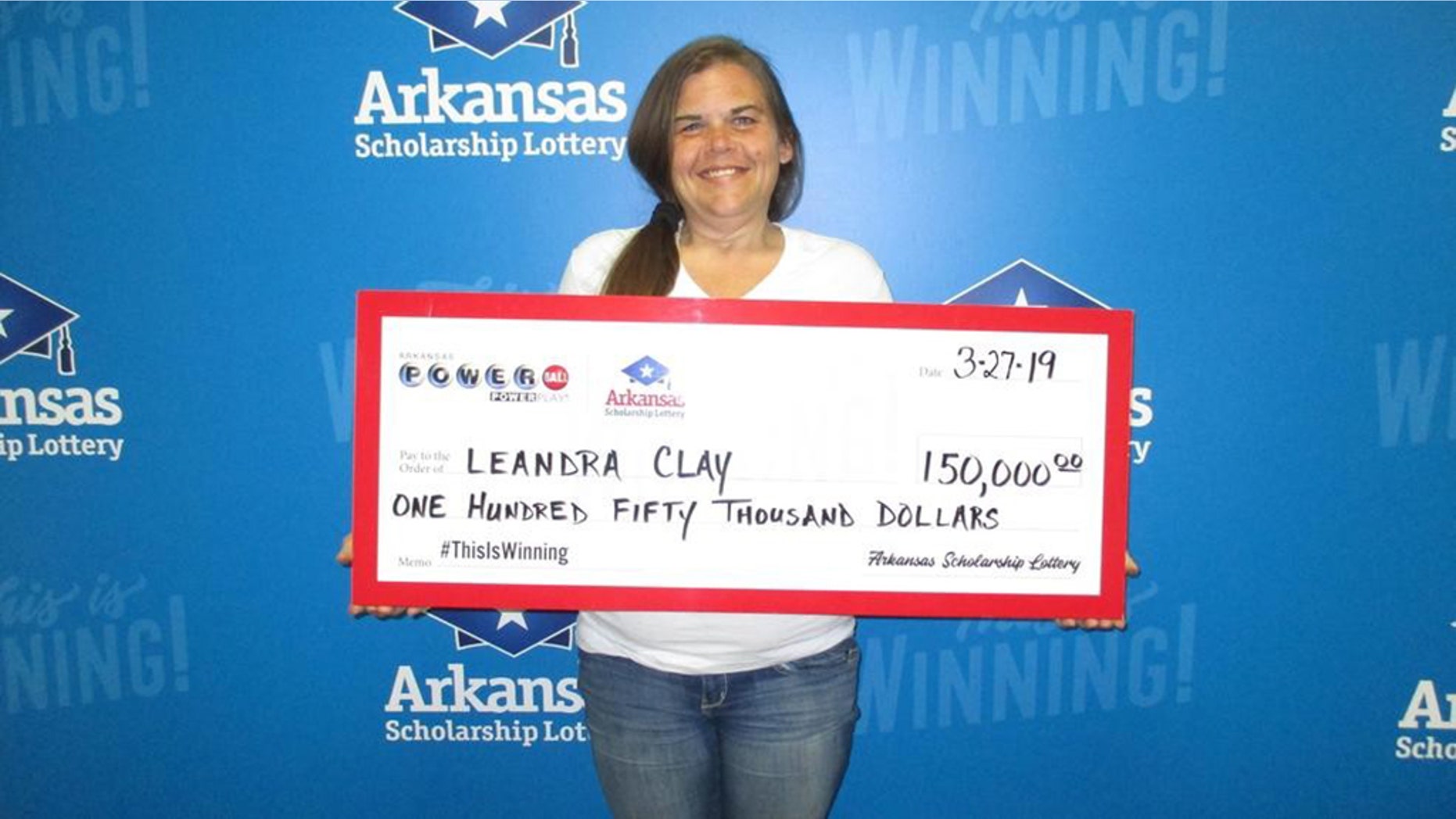 LeAndra Clay, of West Helena, AR, won the $150,000 Powerball ticket last week, just a month after she lost her home to a fire. She credits her faith in God for the timing: "He's an on-time God."