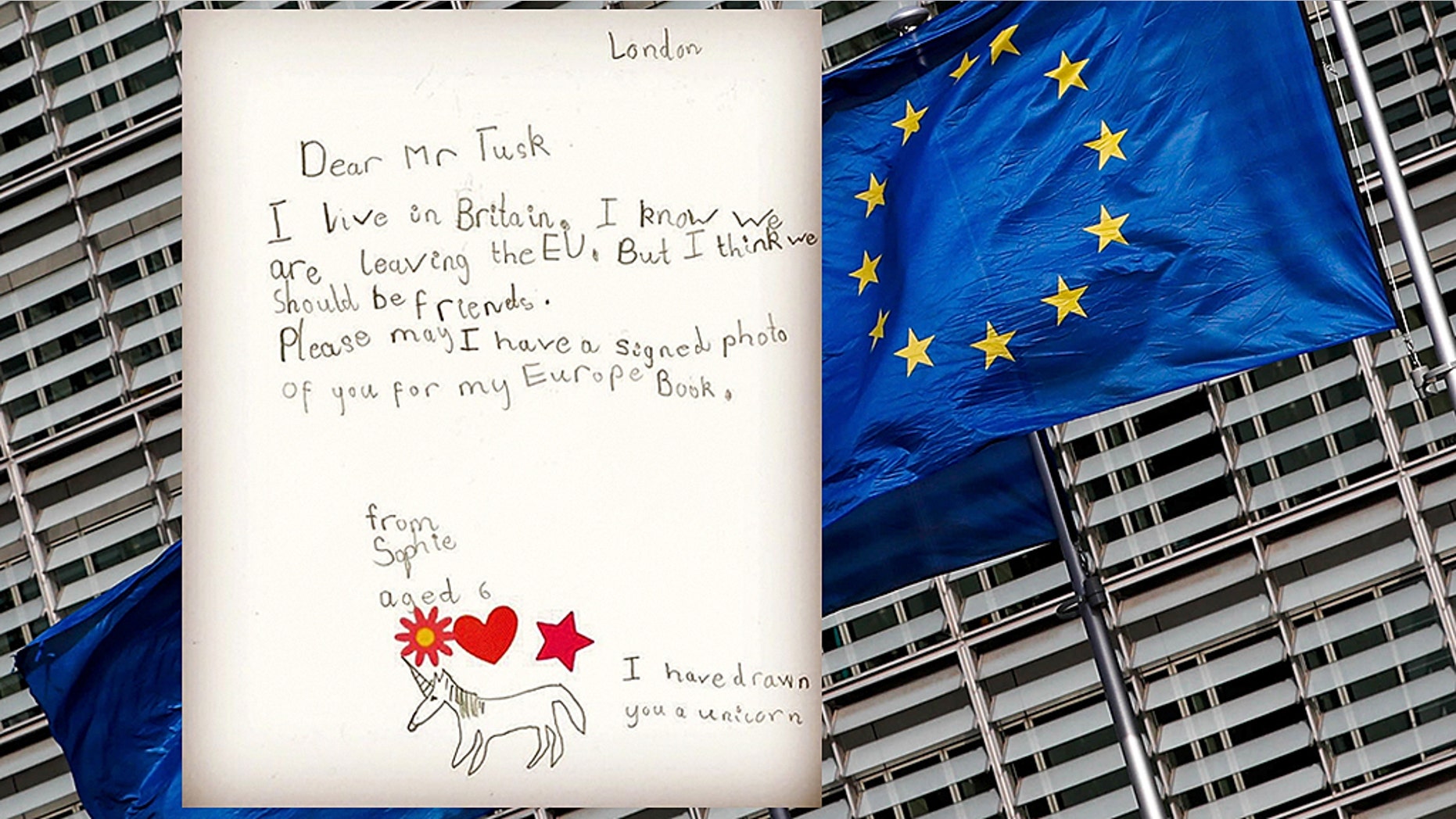 In the chaotic weeks approaching Britain's exit from the European Union, officials were touched by a letter from a six-year-old girl that apparently put things in perspective<br>