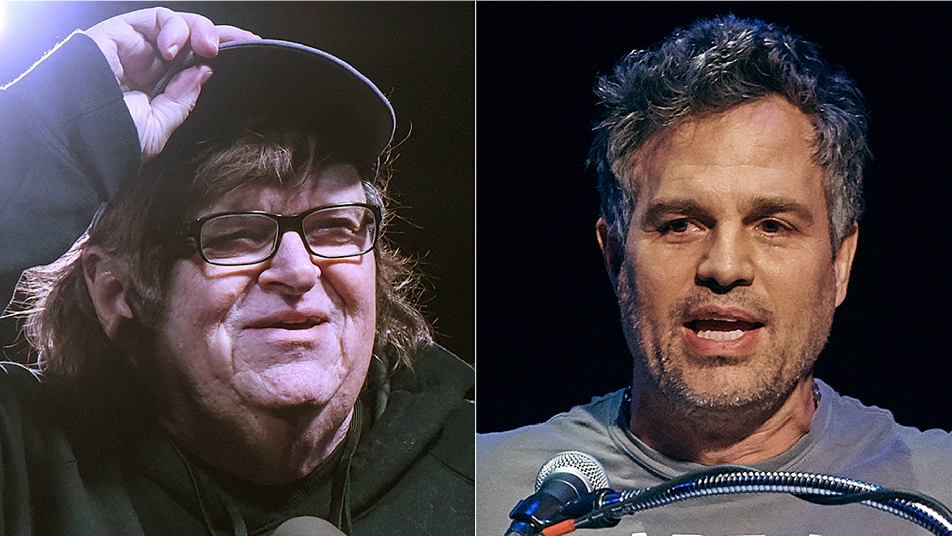 Filmmaker Michael Moore and actor Mark Ruffalo are hopeful that Democrats will win big in 2020.