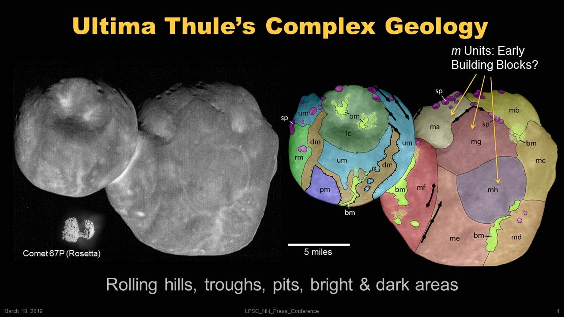 A new map produced by the New Horizons team appears to show the many different lumps of rock that converged to form the object nicknamed Ultima Thule. (Credit: NASA/Johns Hopkins University Applied Physics Laboratory/Southwest Research Institute/National Optical Astronomy Observatory)