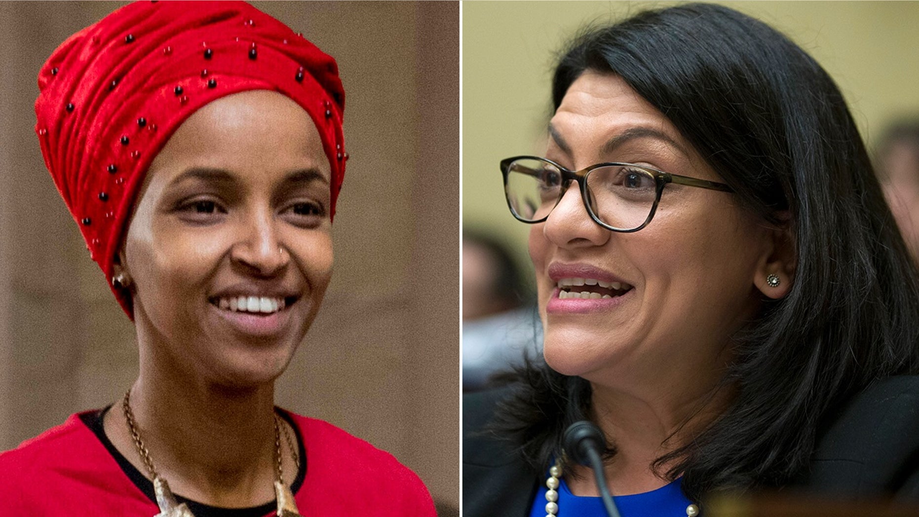Democratic Reps. Ilhan Omar, D-Minn., left, and Rashida Tlaib of Michigan. (Associated Press)