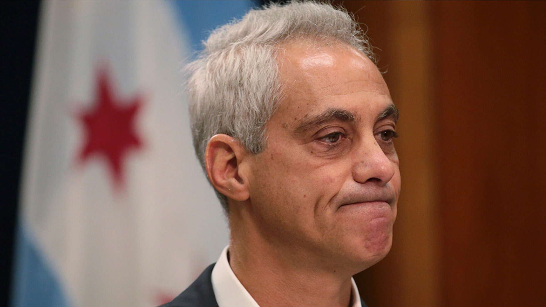 Chicago Mayor Rahm Emanuel announced Tuesday, Sept. 4, 2018, he would not seek a third term in office at a press conference on the fifth floor at City Hall in Chicago. (Stacey Wescott/Chicago Tribune via AP)