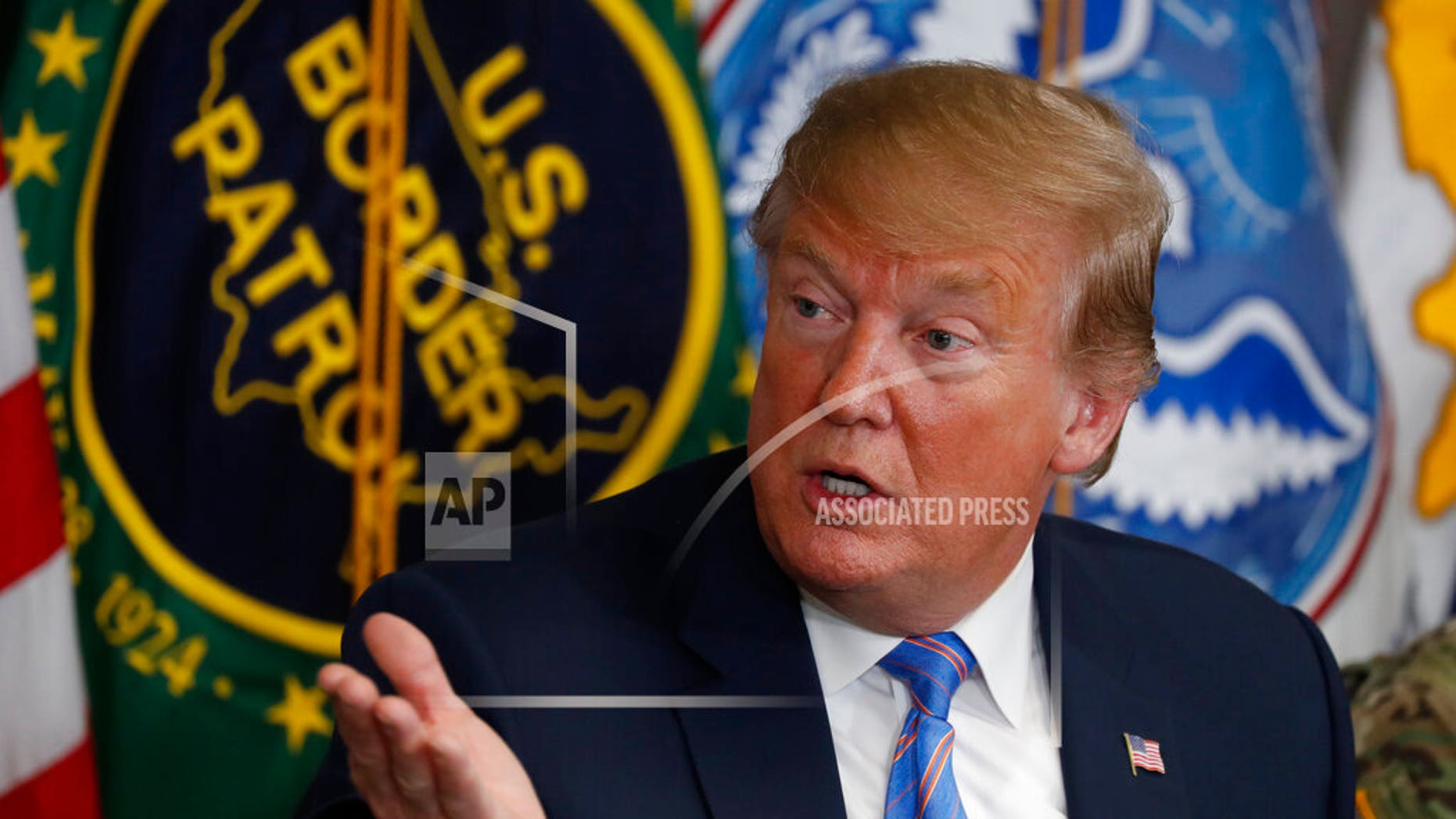 In this photo on April 5, President Donald Trump participates in a round table on immigration and border security at the Calexico station of the US border police in Calexico, California. Trump said on Friday 