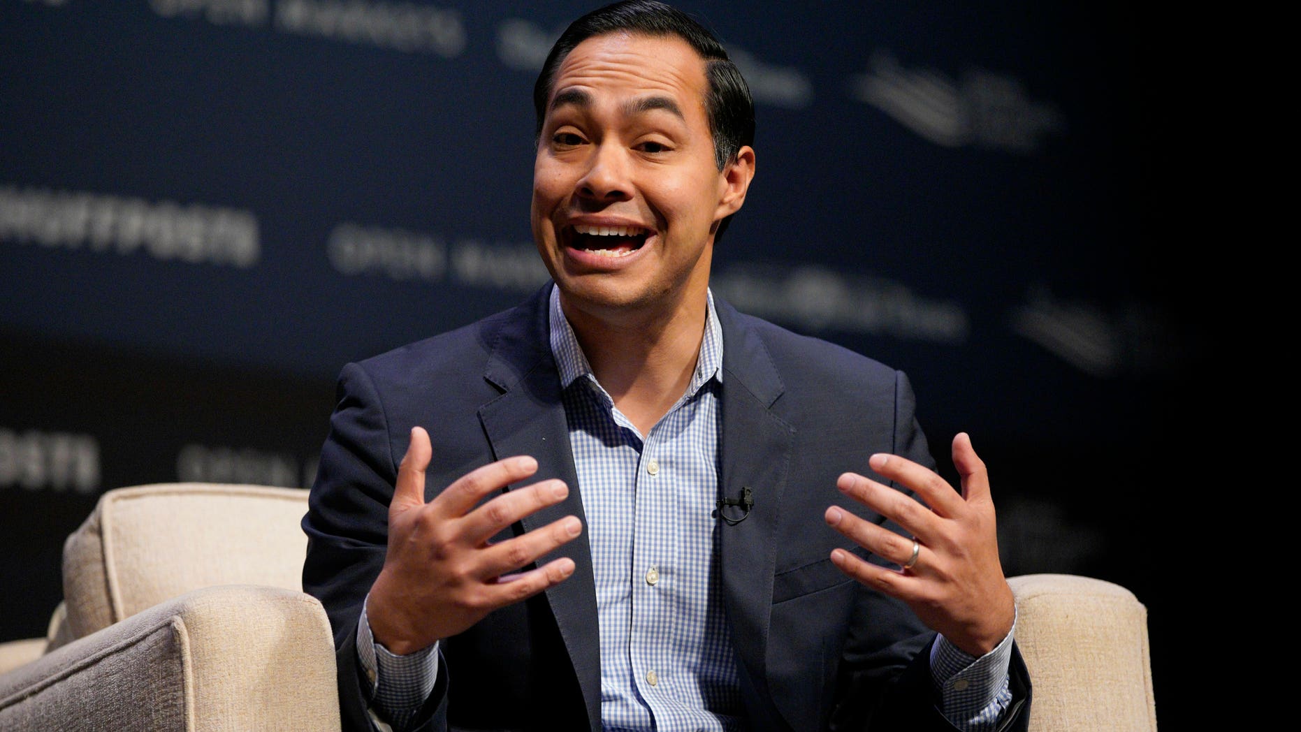 Former Housing and Urban Development Secretary and Democratic presidential candidate Julian Castro speaks at the Heartland Forum held on the campus of Buena Vista University in Storm Lake, Iowa, Saturday, March 30, 2019. (AP Photo/Nati Harnik)