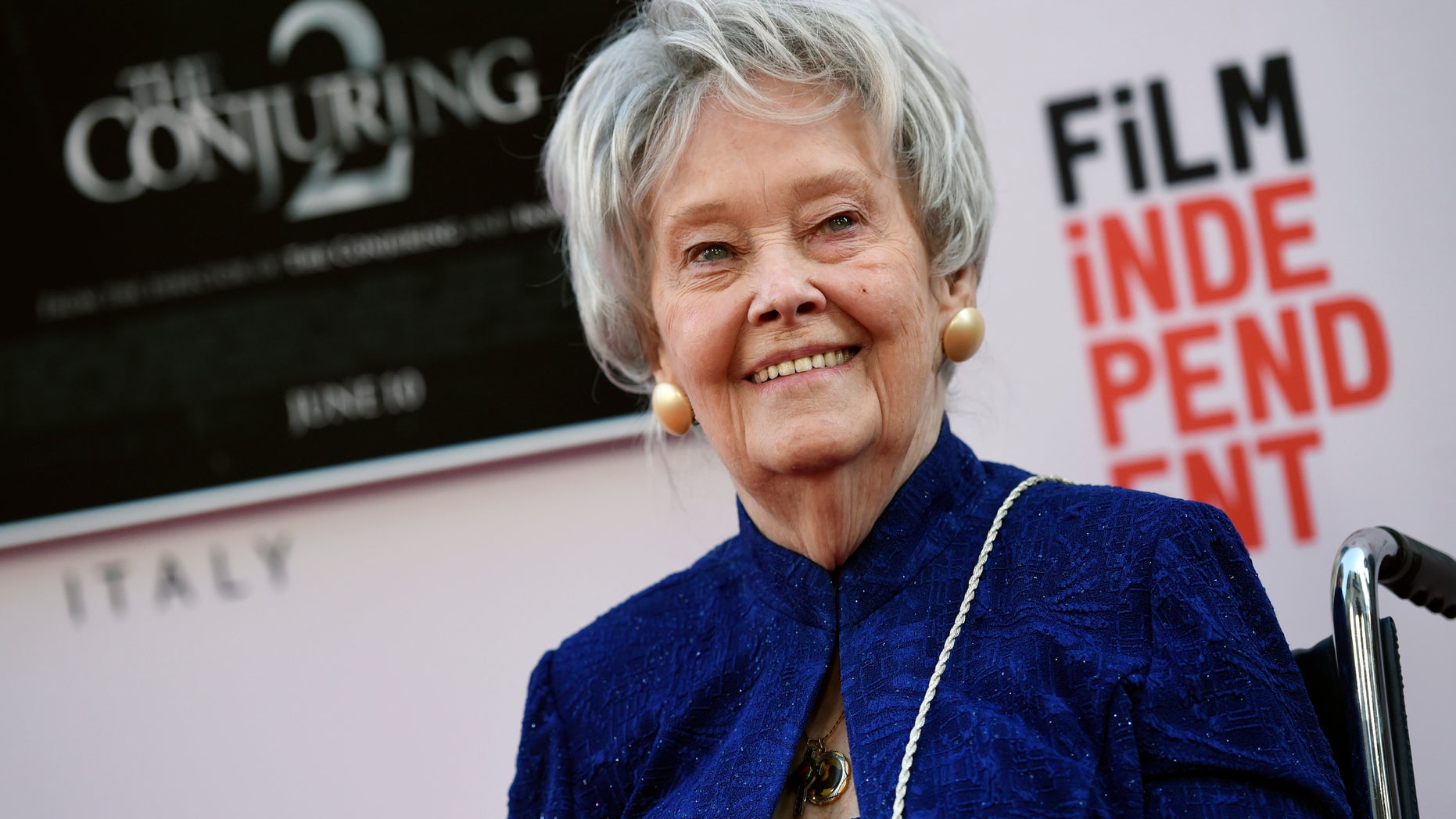 In this June 7, 2016, file photo, paranormal investigator and film consultant Lorraine Warren poses at the premiere of the film "The Conjuring 2" during the Los Angeles Film Festival at the TCL Chinese Theatre in Los Angeles. (Associated Press)