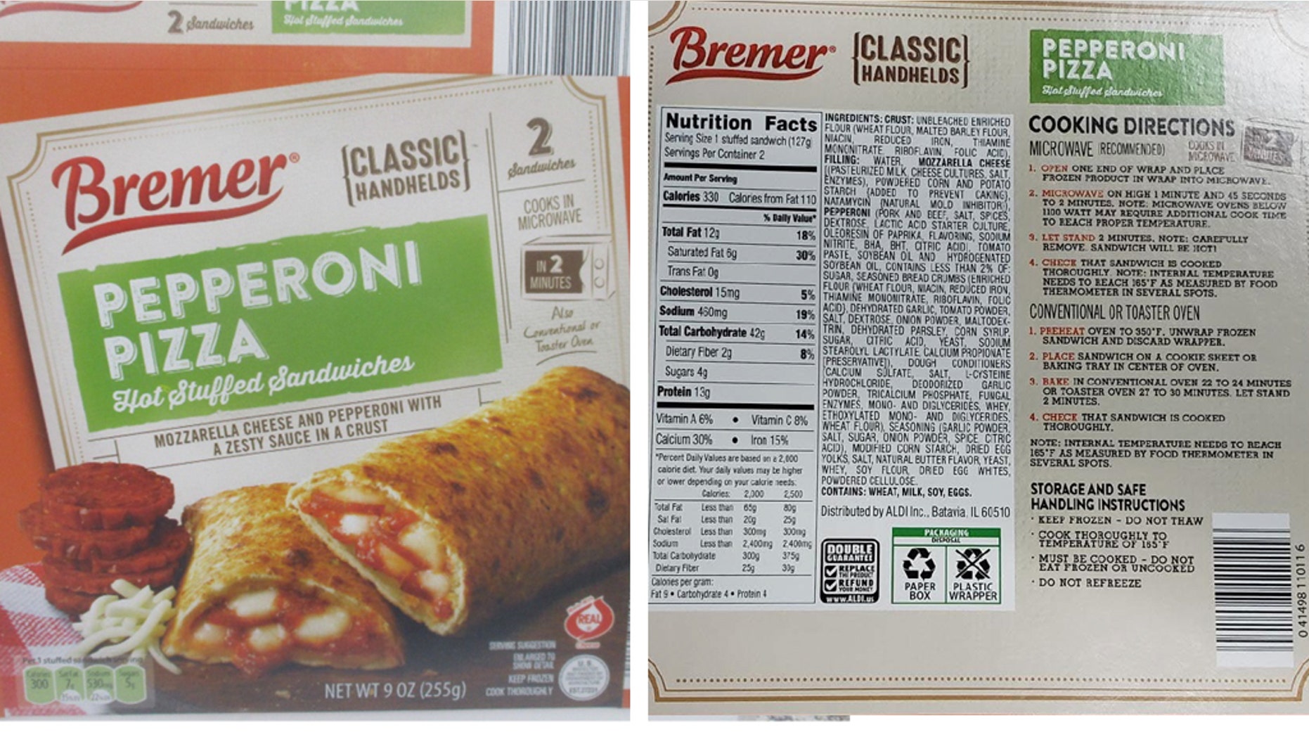 Approximately 56,578 pounds of stuffed sandwiches have been recalled because they are reportedly contaminated by semi-transparent plastic, according to the Food Safety and Inspection Service (FSIS).