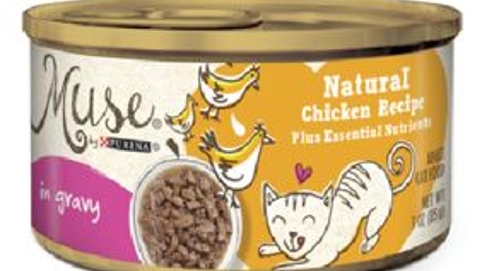 While Nestle Purina PetCare said no animals have been affected so far, it is advising consumers to throw out already purchased three-ounce cans of Muse wet cat food Natural Chicken Recipe in Gravy.