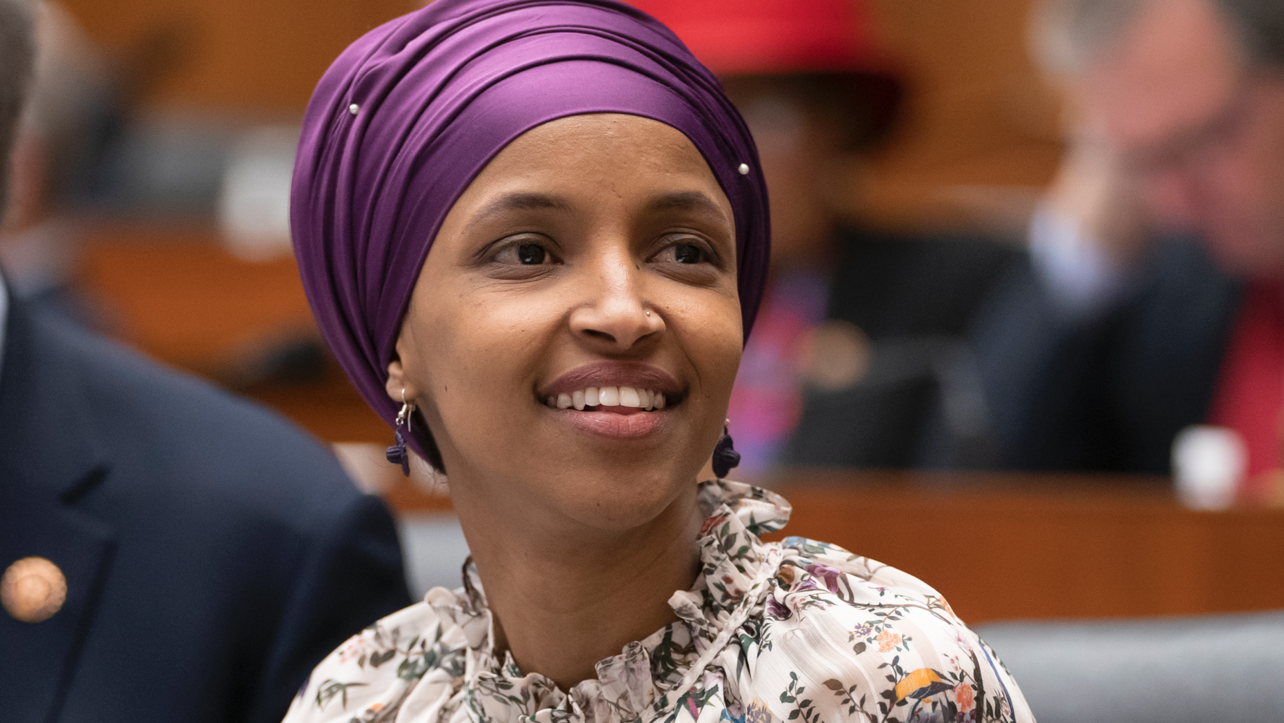 Rep. Ilhan Omar, D-Minn., sits with fellow Democrats on the House Education and Labor Committee during a bill markup, on Capitol Hill in Washington, Wednesday, March 6, 2019. House Democrats are rounding the first 100 days of their new majority taking stock of their accomplishments, noting the stumbles and marking their place as a frontline of resistance to President Donald Trump. (AP Photo/J. Scott Applewhite)