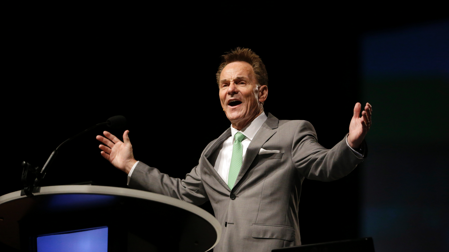 FILE - in this June 14, 2016 file photo, Pastor Ronnie Floyd, president of the Southern Baptist Convention, speaks to members of the organization, in St. Louis. Floyd has been elected president and CEO of the Southern Baptist Convention's executive committee after the man previously in the role resigned due to an inappropriate relationship. The committee elected Floyd at a meeting Tuesday, April 2, 2019 in Dallas. His previous SBC leadership roles include being SBC president from 2014 to 2016. (AP Photo/Jeff Roberson, file)