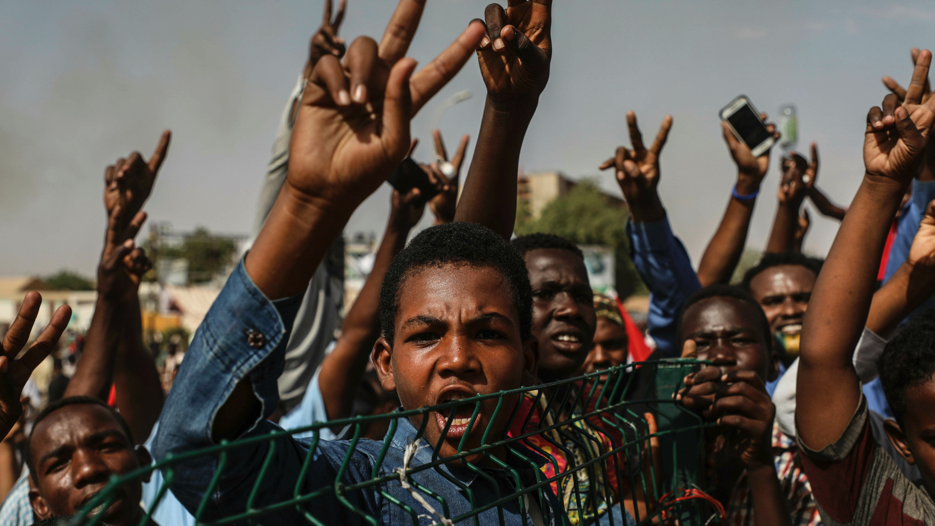 Sudanese protesters rally in the capital Khartoum on Friday, April 26, 2019. Islamists in Sudan long allied with ousted president Omar al-Bashir’s regime called Friday for a rally to support military-backed Islamic rule in the face of alleged attempts by protesters to abolish it. (AP Photo)