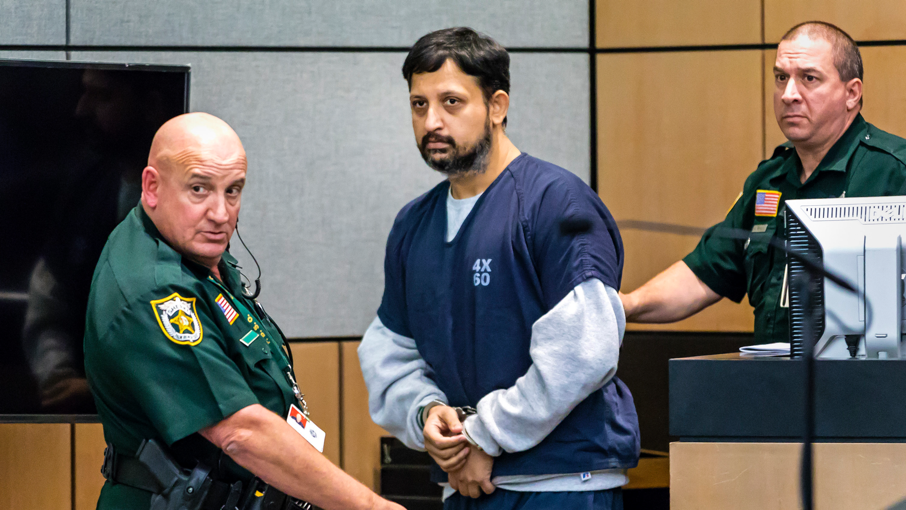 On Thursday, April 25, 2019, Nouman Raja was sentenced to West Palm Beach, Florida. Former police officer of Palm Beach Gardens, Raja was found guilty of a charge of manslaughter and attempted first degree murder. He shot dead a motorist, Corey Jones, on October 18, 2015. (Lannis Waters / Palm Beach Post via AP, Pool)