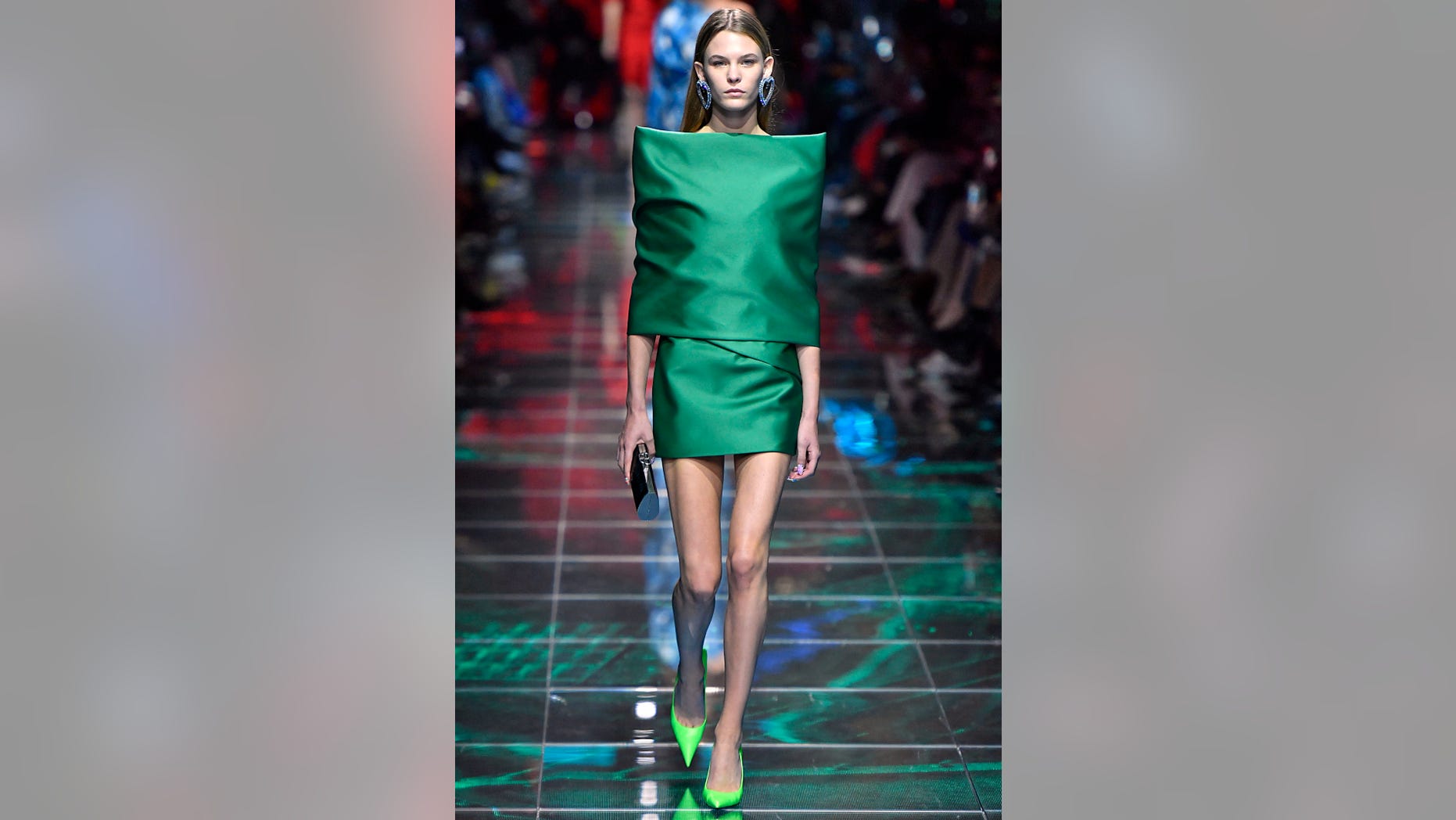 The dress, seen here on a model at Balenciaga's ready-to-wear spring/summer Paris Fashion Week show in Sept. 2018, is currently selling online for 3,700 pounds.