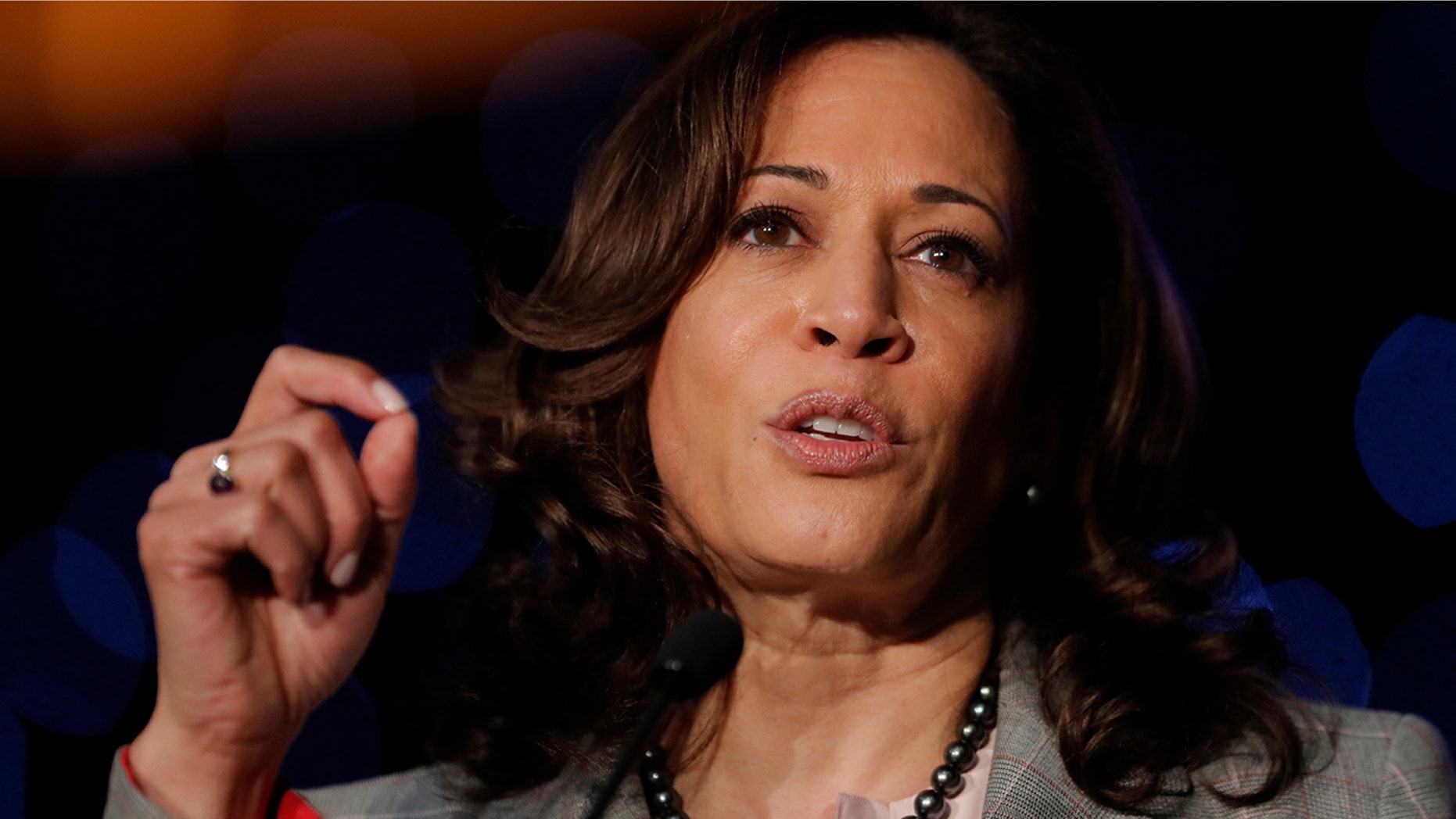 Democratic presidential Candidate Sen. Kamala Harris, D-Calif., speaks at the Alpha Kappa Alpha Sorority South Central Regional Conference in New Orleans. (AP Photo/Gerald Herbert)