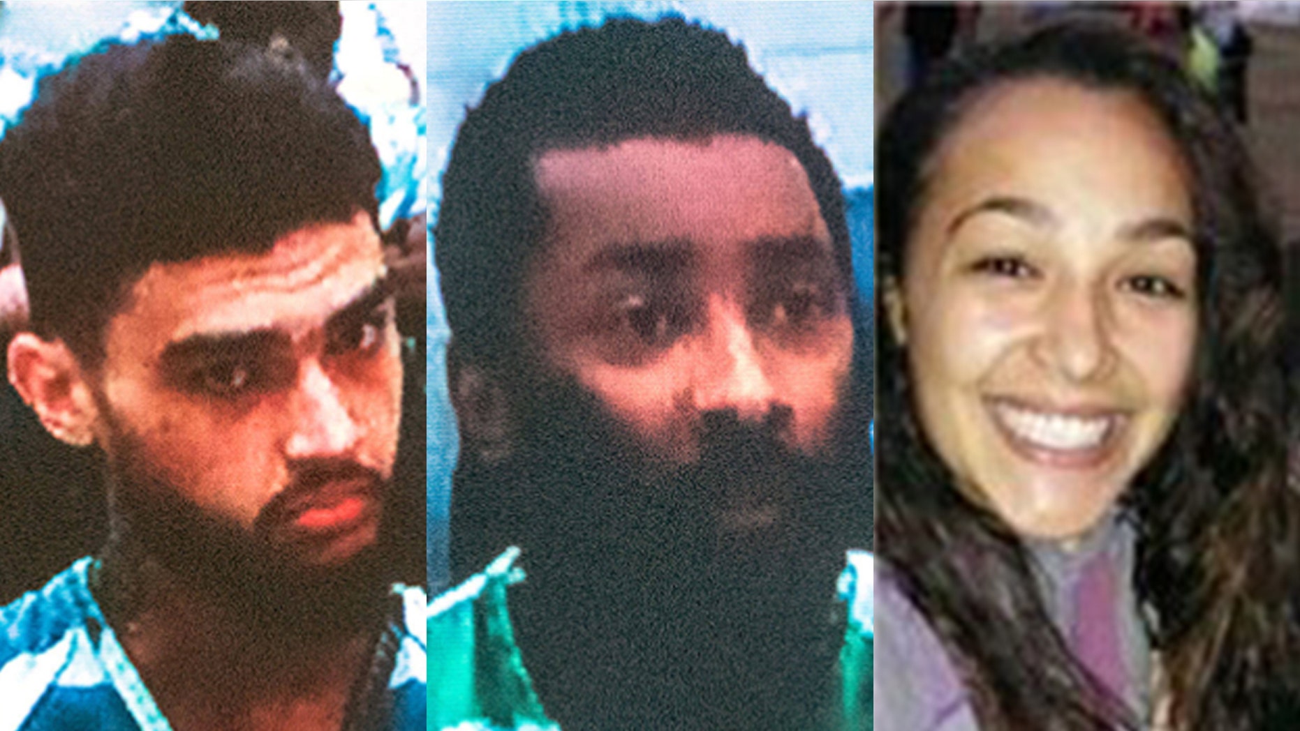 Jerradon Phelps, left, and Kevin Lewis, center, face murder charges in a murder-for-hire plot in which Alisha Canales-McGuire, 24, was fatally shot in Everett, Wash., in 2017.