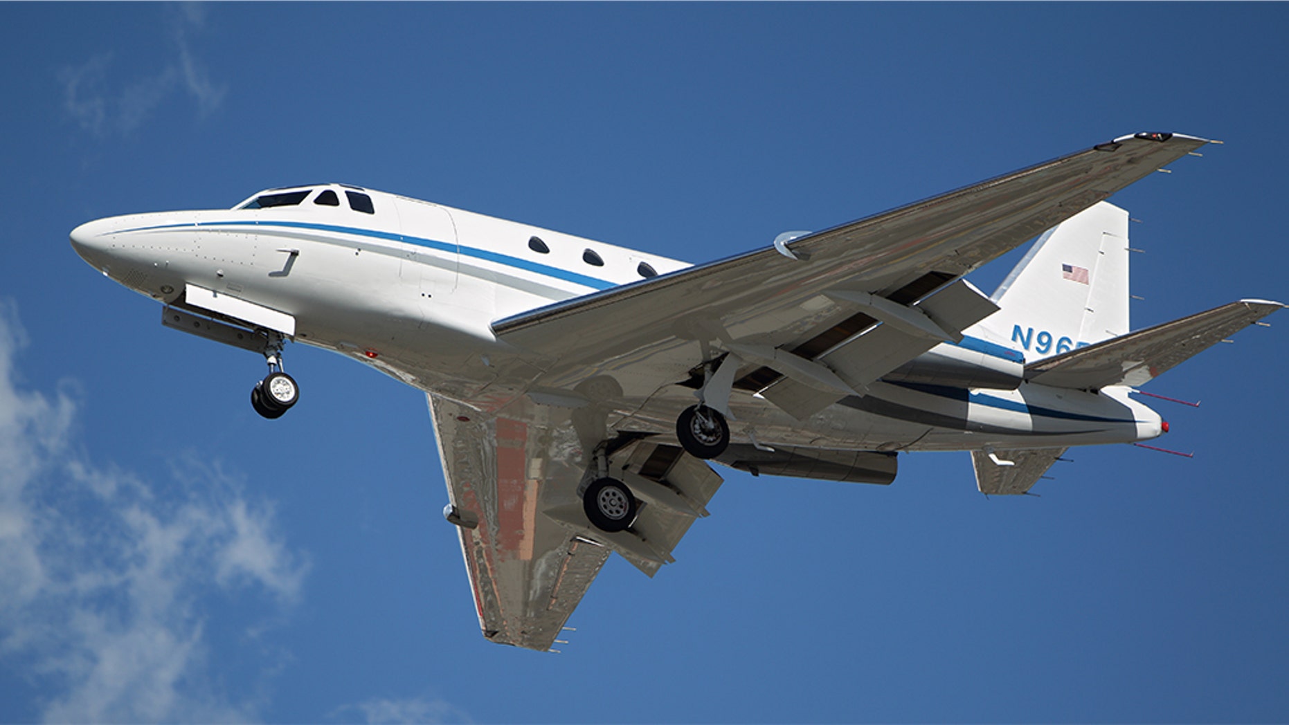 Three people were killed on Saturday after a Rockwell Sabreliner 65 aircraft, similar to the plane pictured here, crashed in Mississippi, officials said.