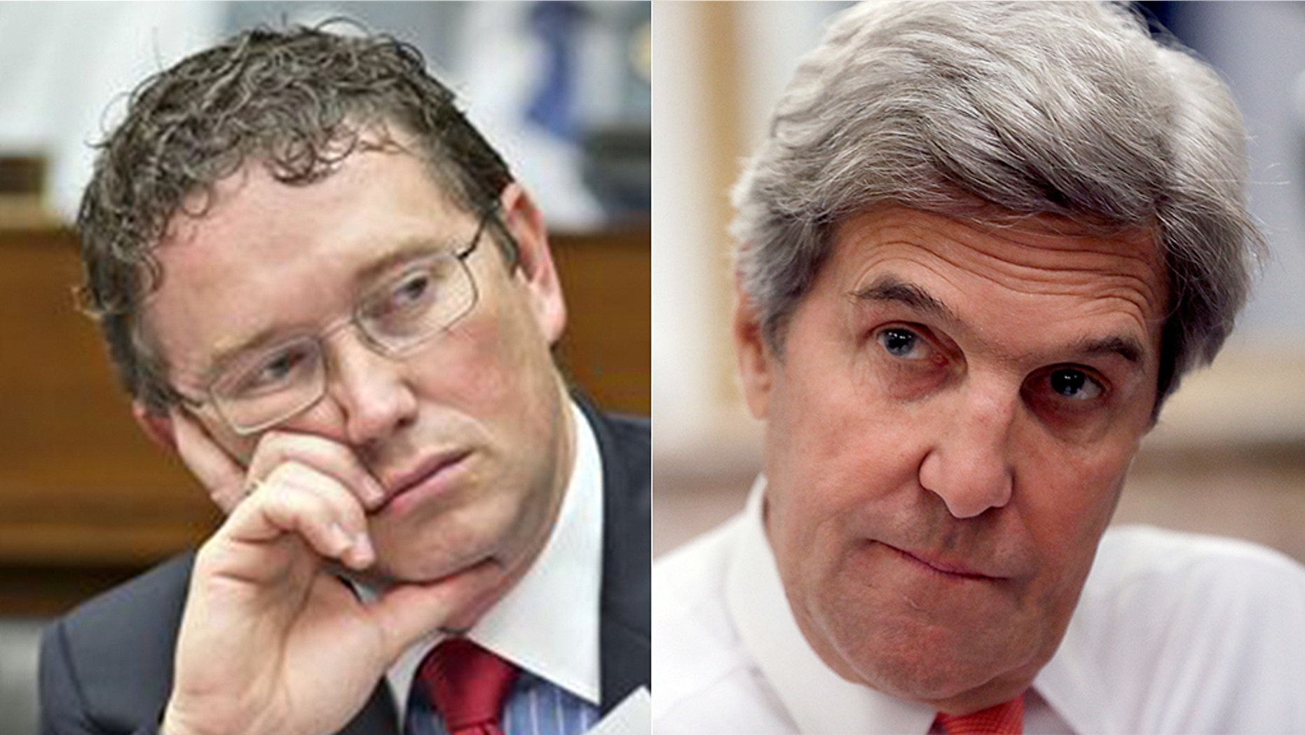 Former Secretary of State John Kerry clashed with Rep. Thomas Massie, R-Ky., on Tuesday.