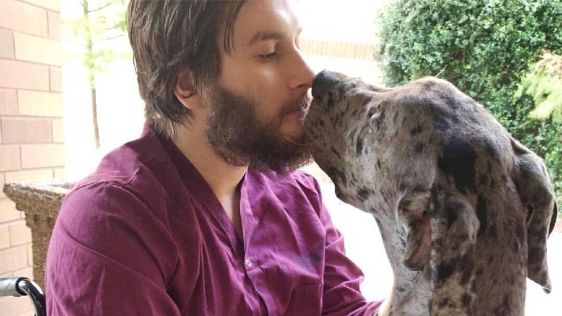 Texas Animal Control officers recently reunited the beloved companion with former US Coast Guard veteran Tim Overgaard, 22, (pictured) and his fiancée Amber Blanchard, 21.