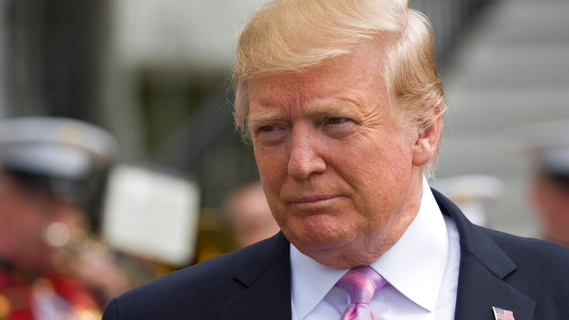 President Donald Trump walks on the South Lawn of the White House in Washington, Monday, April 22, 2019, during the annual White House Easter Egg Roll. (AP Photo/Alex Brandon)