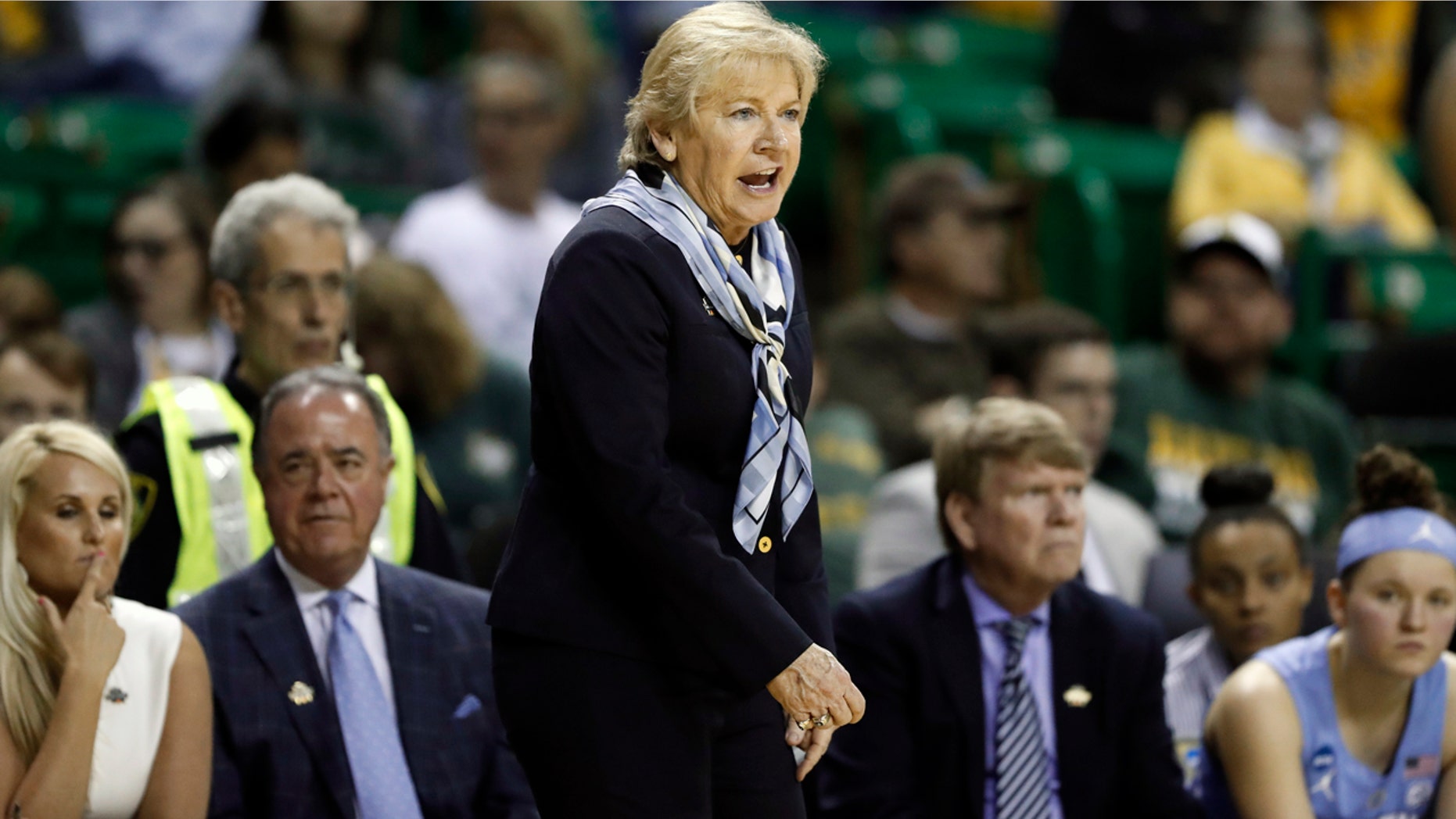 Sylvia Hatchell and three of her assistants were put on leave Monday. (AP Photo/Tony Gutierrez)