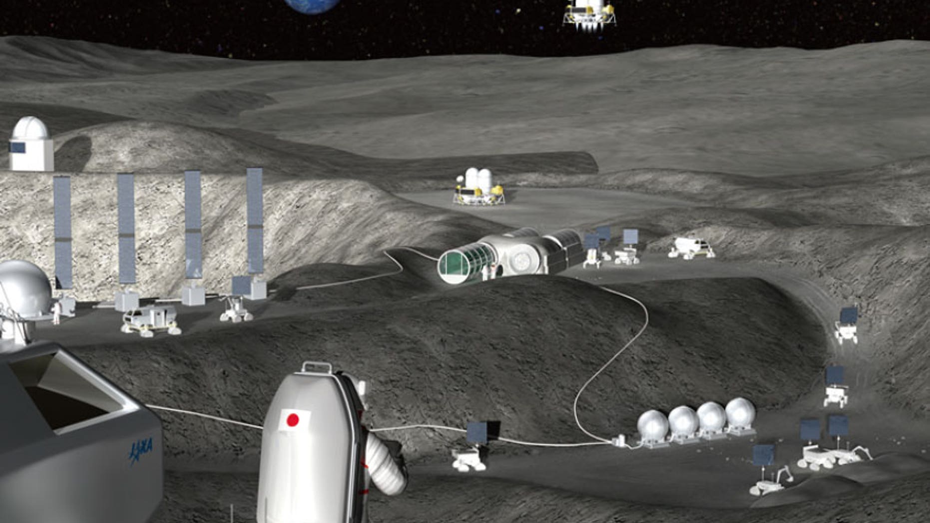 A moon base could be constructed remotely.