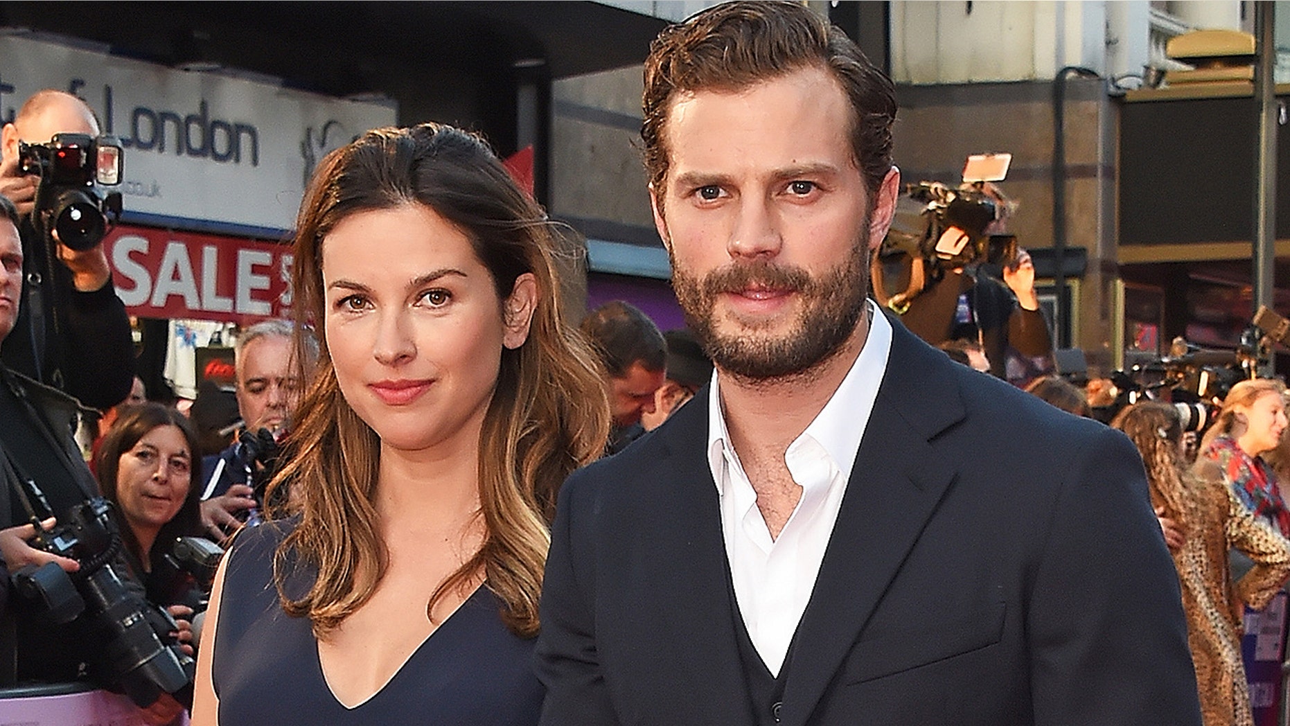 Amelia Warner and Jamie Dornan on Oct. 20, 2018 in London