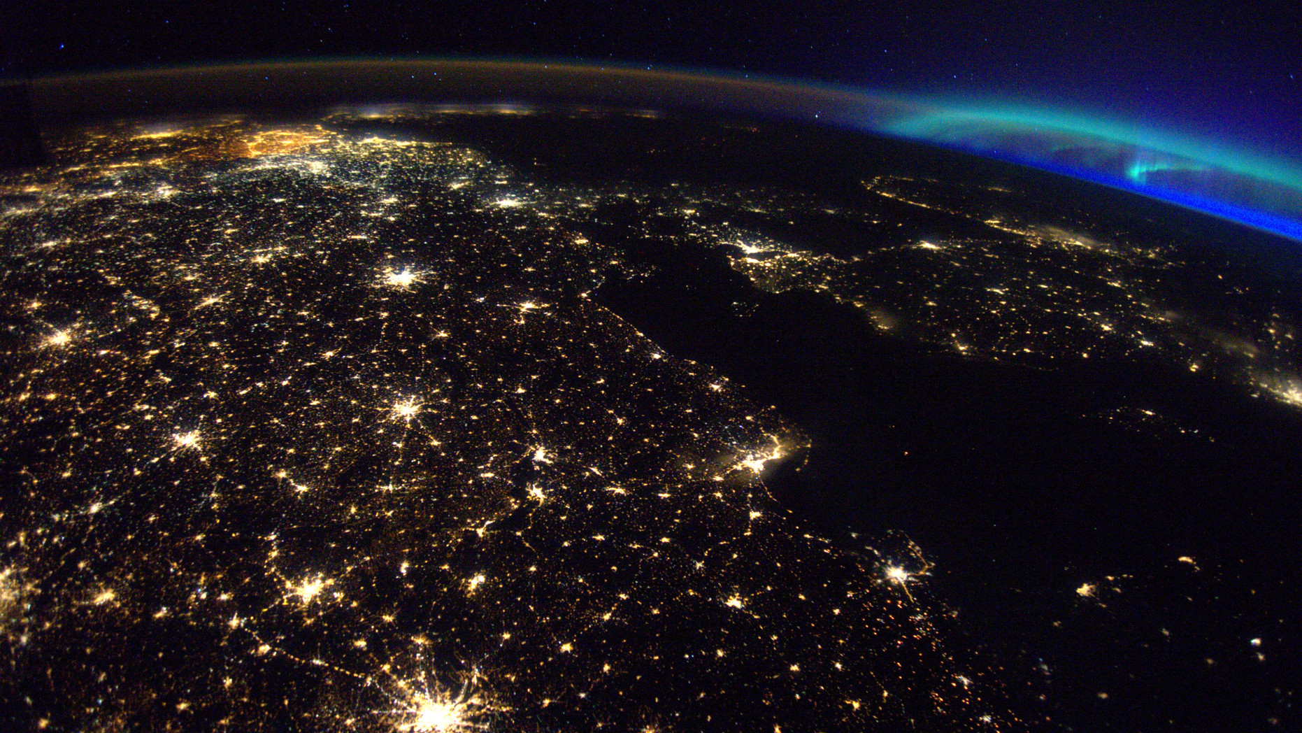 Astronaut Thomas Pesquet, with the European Space Agency, photographed the aurora over Northern Europe from on board the International Space Station.