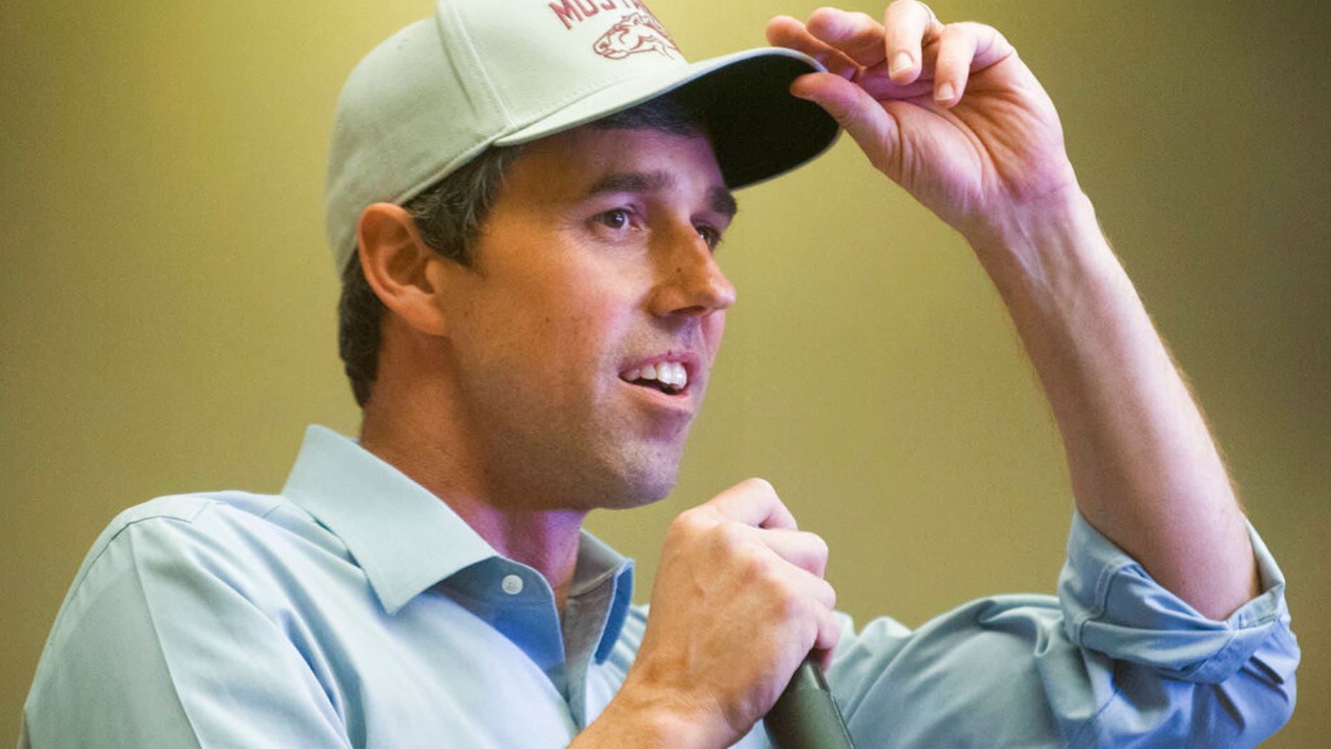 FILE: Democratic presidential candidate and former Texas congressman, Beto O & Rourke, speaks during an election campaign in Sioux City, Iowa.