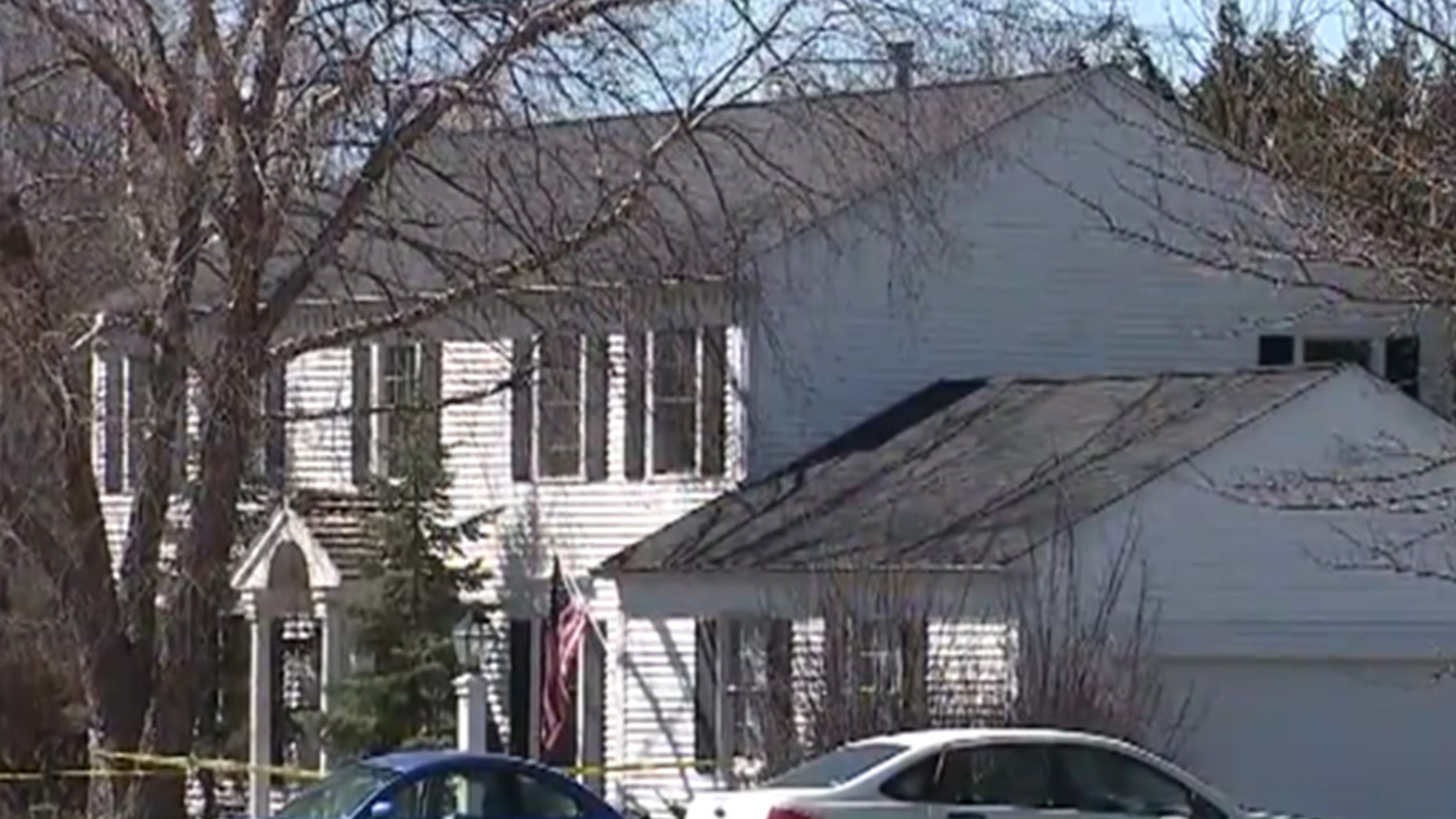 The scene of the alleged home invasion in Sleepy Hollow, Ill. on Monday.