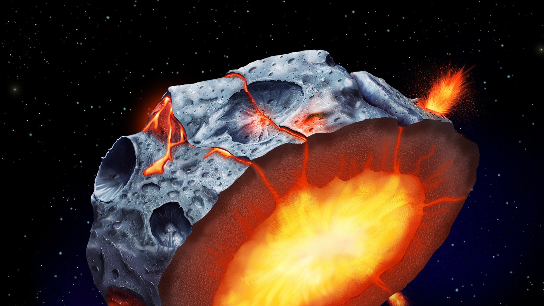 Iron volcanoes may have erupted on metal asteroids, study says | Fox News