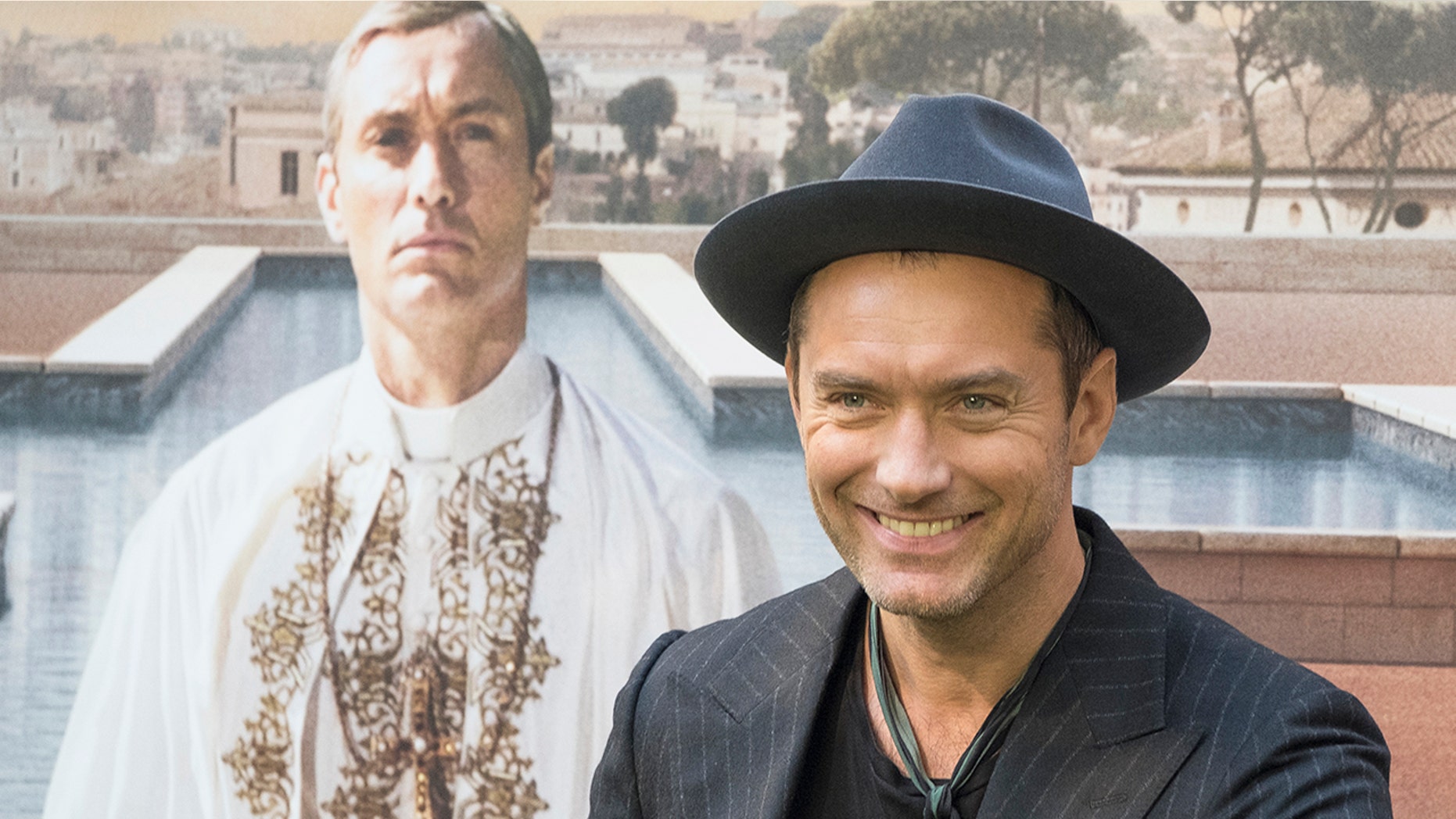 Actor Jude Law attends the 'The Young Pope' photocall at the Italian Embassy to Spain on October 11, 2016 in Madrid, Spain. (Photo by Oscar Gonzalez/NurPhoto via Getty Images)