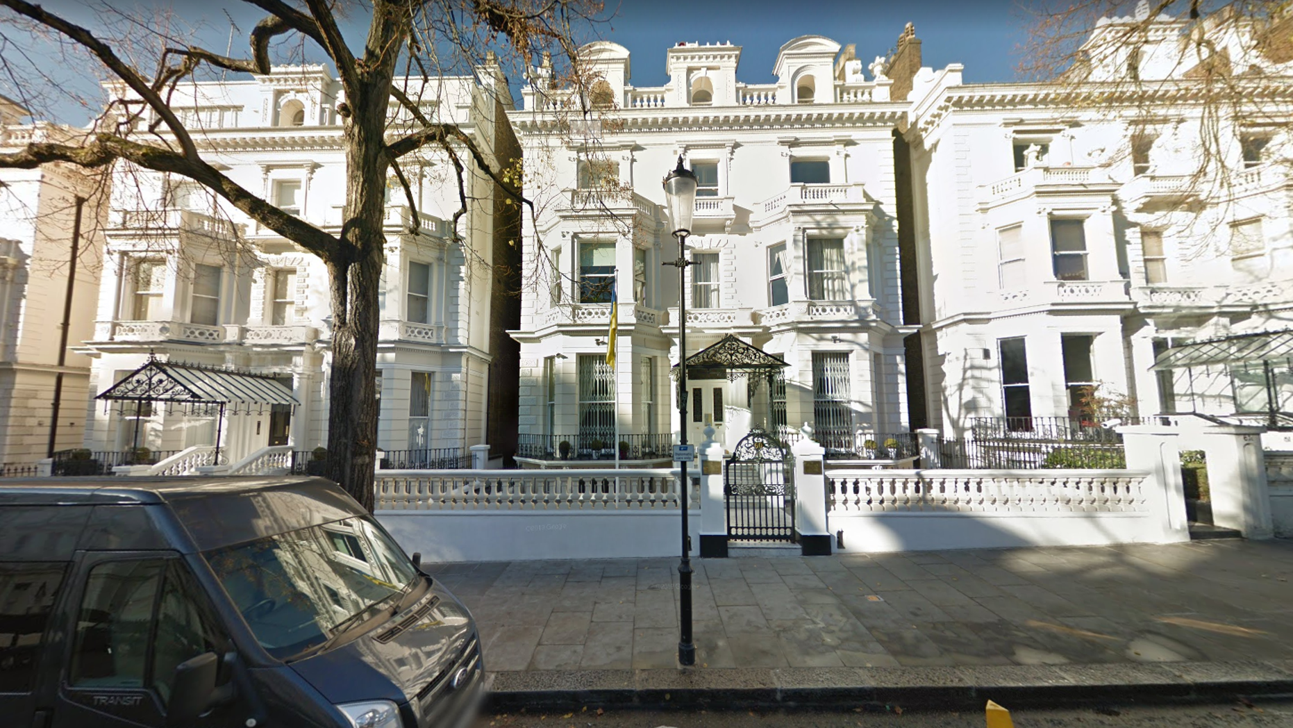 British police opened fire after a vehicle rammed into the Ukrainian ambassador's official vehicle on Saturday morning