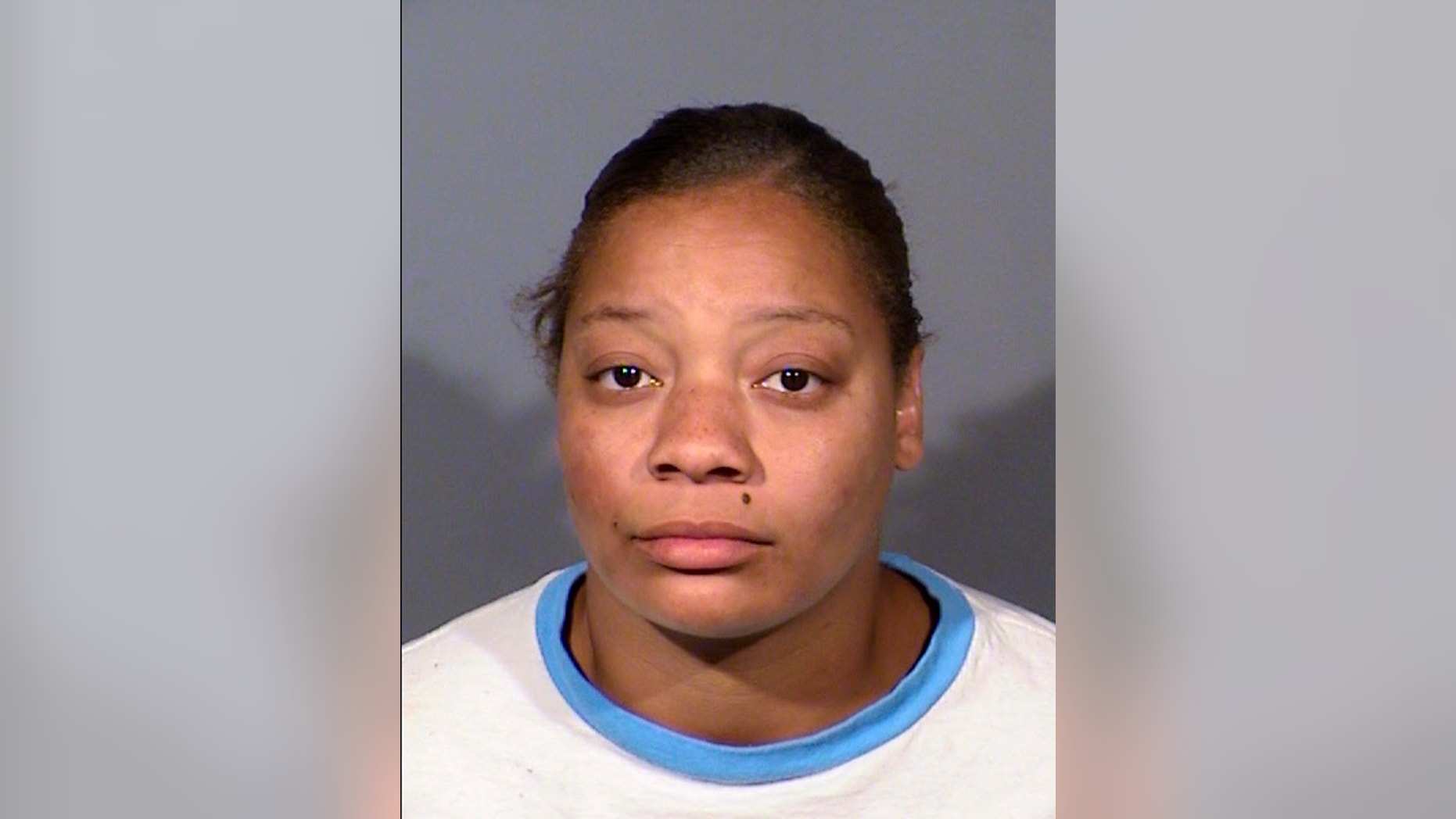 This undated reservation photo from the Clark County Detention Center shows Cadesha Michelle Bishop of Las Vegas. On Monday, May 6, 2019, Bishop, 25, was arrested for murder following the death of 74-year-old Serge Fournier. The authorities claim that he was fatally injured during a fall on a sidewalk when Bishop pushed him and his walker in front of a public transit bus on March 21, 2019. The coroner Clark County stated that on April 23, 2019, Fournier's death was a homicide resulting from his injuries. (Clark County Detention Center via AP)