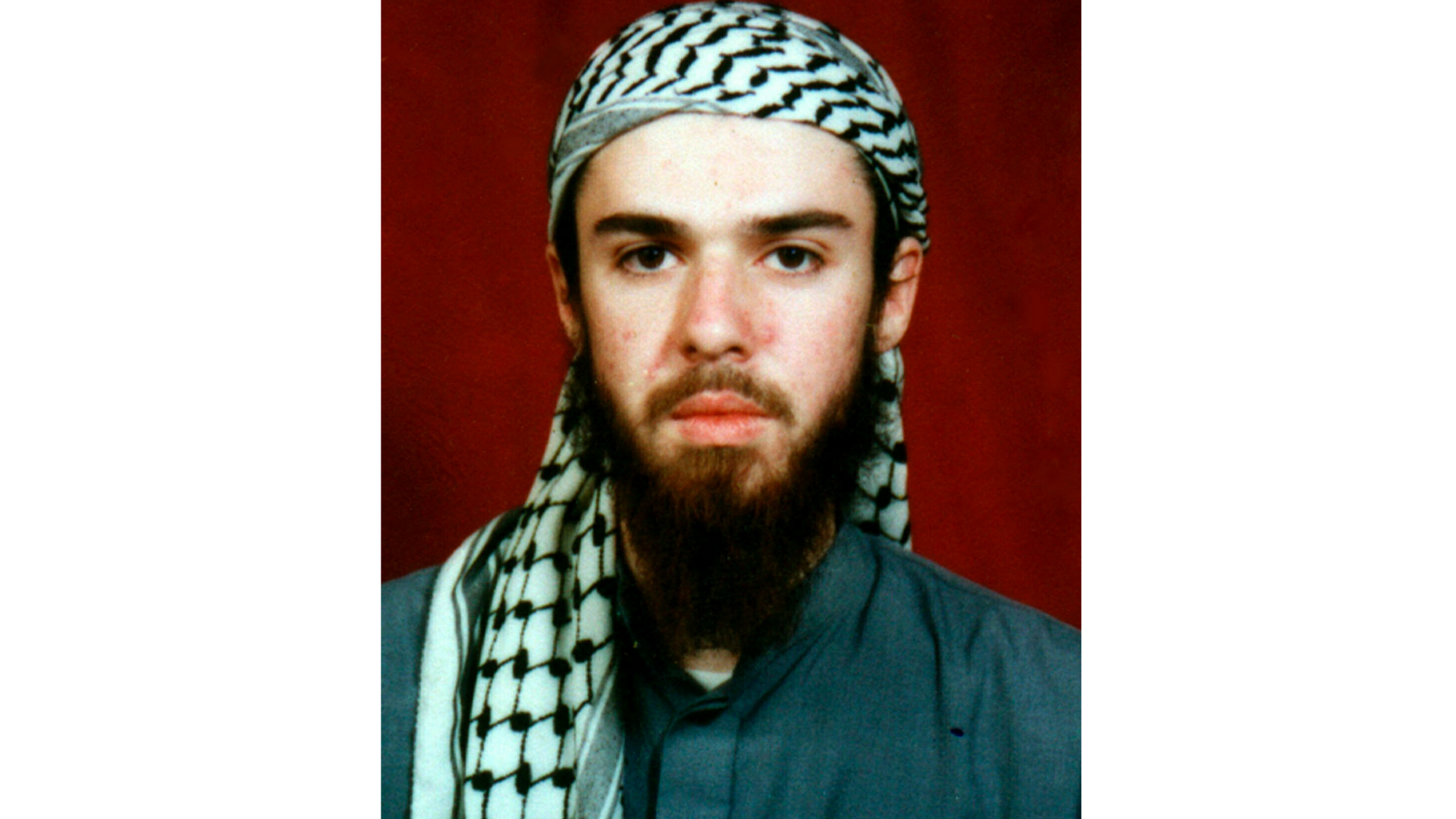FILE - American John Walker Lindh is seen in this undated file photo obtained Tuesday, Jan. 22, 2002, from a religious school where he studied for five months in Bannu, 304 kilometers (190 miles) southwest of Islamabad, Pakistan. Lindh, the young Californian who became known as the American Taliban after he was captured by U.S. forces in the invasion of Afghanistan in late 2001, is set to go free Thursday, May 23, 2019, after nearly two decades in prison. (AP Photo, File)