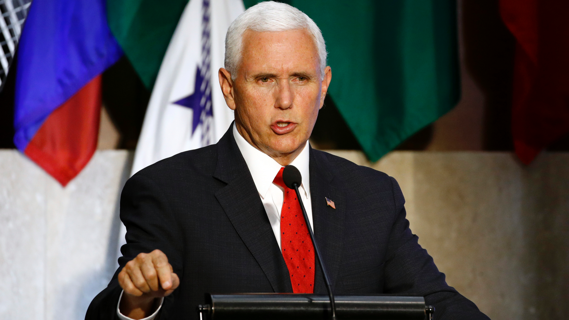 Vice President Mike Pence speaks at the 49th Washington Conference on the Americas, Tuesday, May 7, 2019, at the U.S. State Department in Washington. (AP Photo/Patrick Semansky)