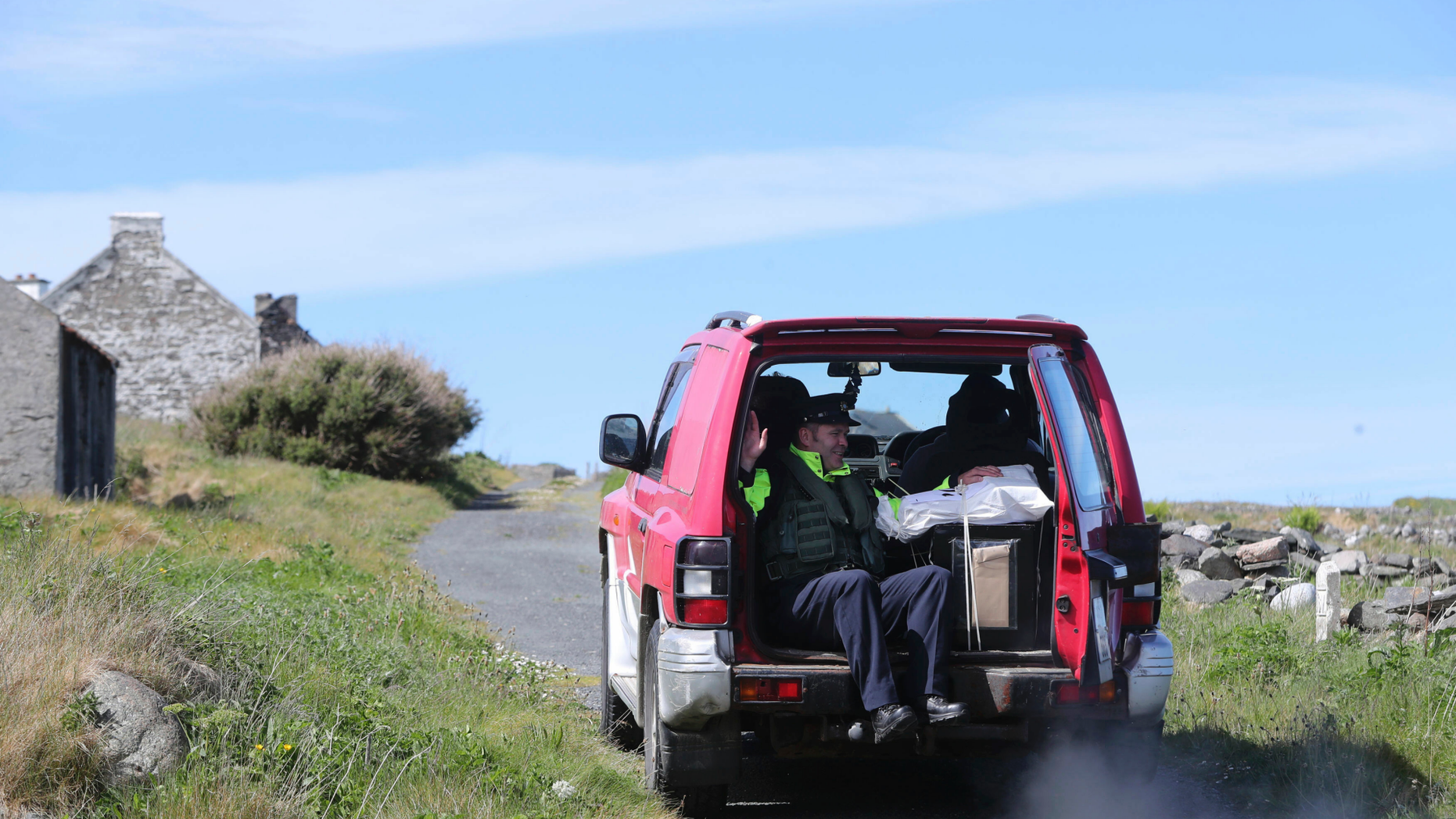 Ballot boxes are transported around Inishbofin island, Ireland, Thursday, May 23, 2019 in preparation for voting in the European Parliament elections. Some 400 million Europeans from 28 countries head to the polls from Thursday to Sunday to choose their representatives at the European Parliament for the next five years. (Niall Carson/PA via AP)