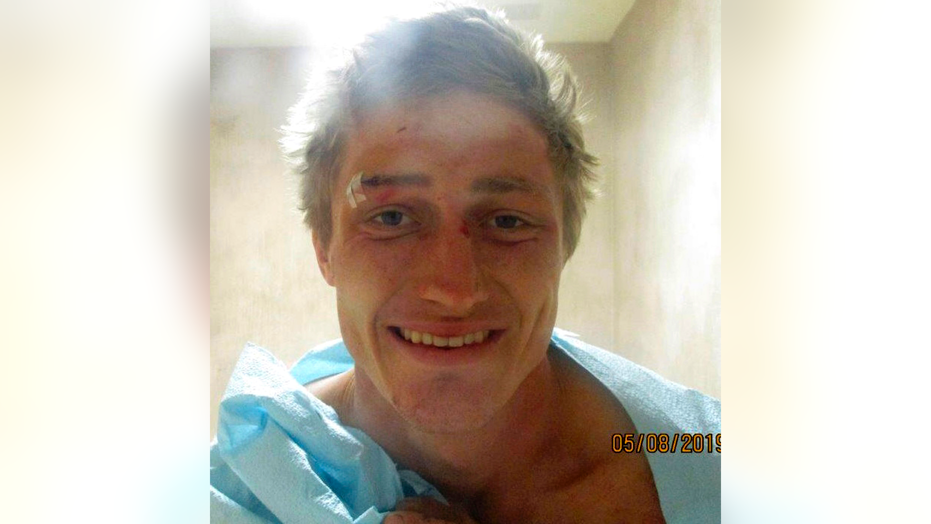This photo provided by the Bexar County Sheriff's Office shows Matthew Fields on Wednesday, May 8, 2019. Investigators in San Antonio say Fields, originally arrested on a trespassing count, tried to escape through the ceiling of his cell but was caught after setting off some sprinklers. The Bexar (bayr) County Sheriff's Office says Fields of New Waverly was being held Wednesday, on the initial count pending other charges. Authorities say Fields is expected to face escape and criminal mischief charges, plus assault on a public servant. (Bexar County Sheriff's Office via AP)