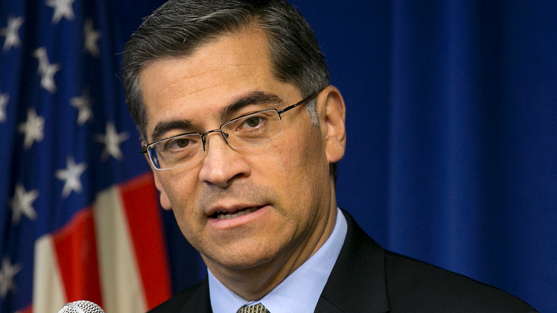 FILE - In this Jan. 24, 2018, file photo California Attorney General Xavier Becerra talks during a news conference in Sacramento, Calif. The California attorney general’s office will review how all 12 Roman Catholic dioceses in the state handled allegations of child sexual abuse that have resulted in payouts of hundreds of millions of dollars to victims. Attorney General Becerra sent out letters to the dioceses on Thursday, May 2, 2019, Sacramento diocese spokesman Kevin Eckery told the Sacramento Bee. (AP Photo/Rich Pedroncelli, File)