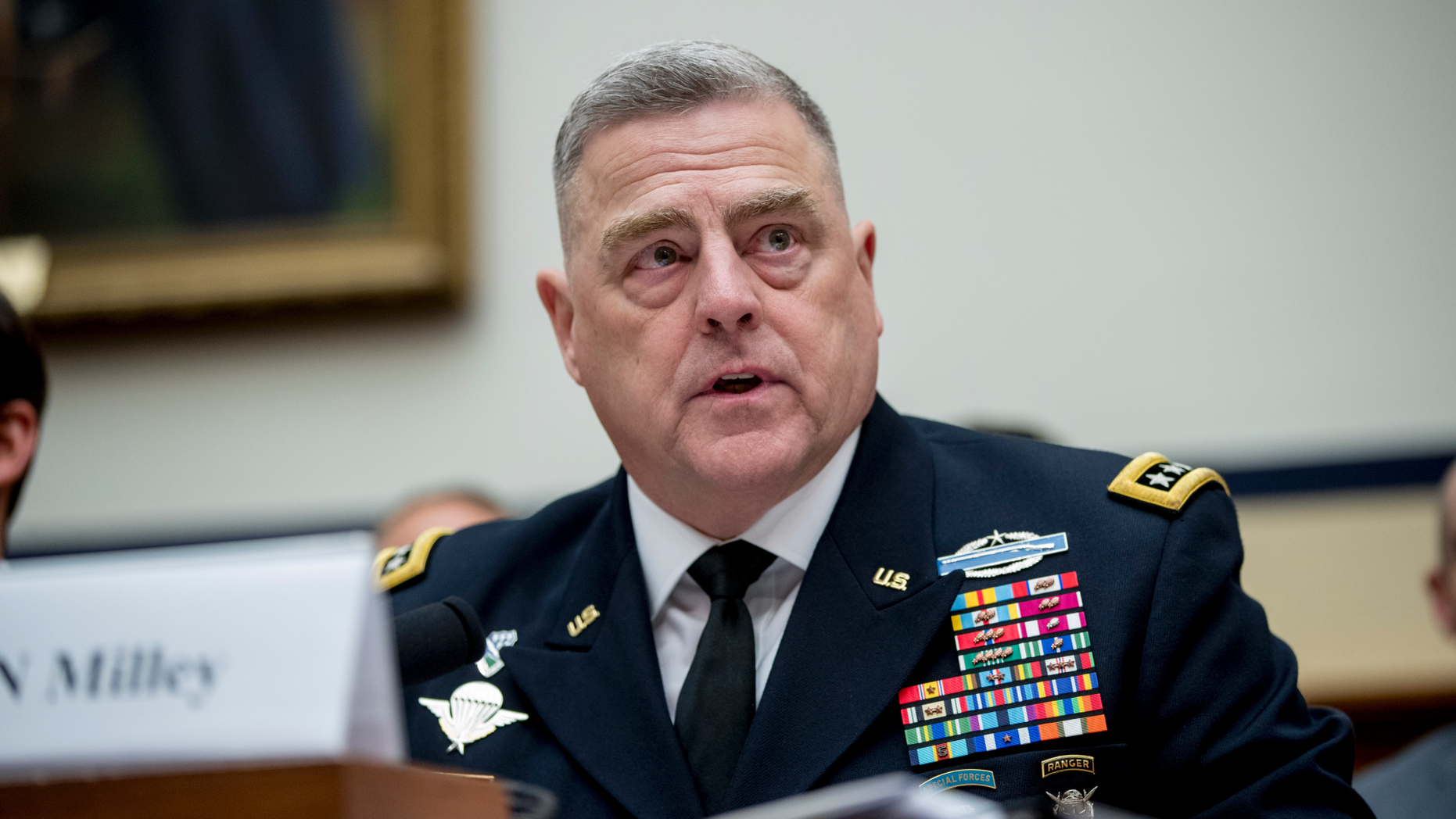 FILE - In this April 2, 2019, file photo, U.S. Army Chief of Staff Gen. Mark Milley speaks during a House Armed Services Committee budget hearing for the Departments of the Army and Air Force on Capitol Hill in Washington. Just months after the Army’s new training brigade returned from Afghanistan, its teams are preparing for a completely different type of deployment that will scatter them around the world. The Army’s 1st Security Force Assistance Brigade was created by Milley and was designed to take the pressure off other Army brigades and units that are currently being used for training but are needed more for other U.S. security operations around the globe. (AP Photo/Andrew Harnik, File)