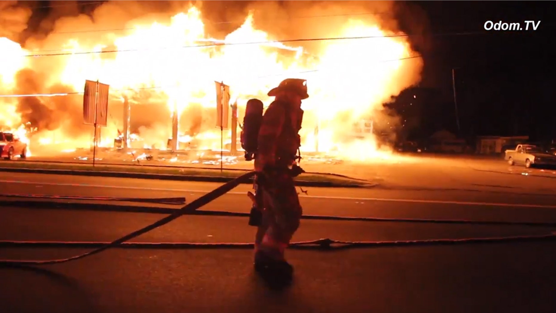 A fire broke out at a Hudson Valley, N.Y., car dealership on Thursday morning. HBO is filming miniseries "I Know This Much Is True" at the dealership.
