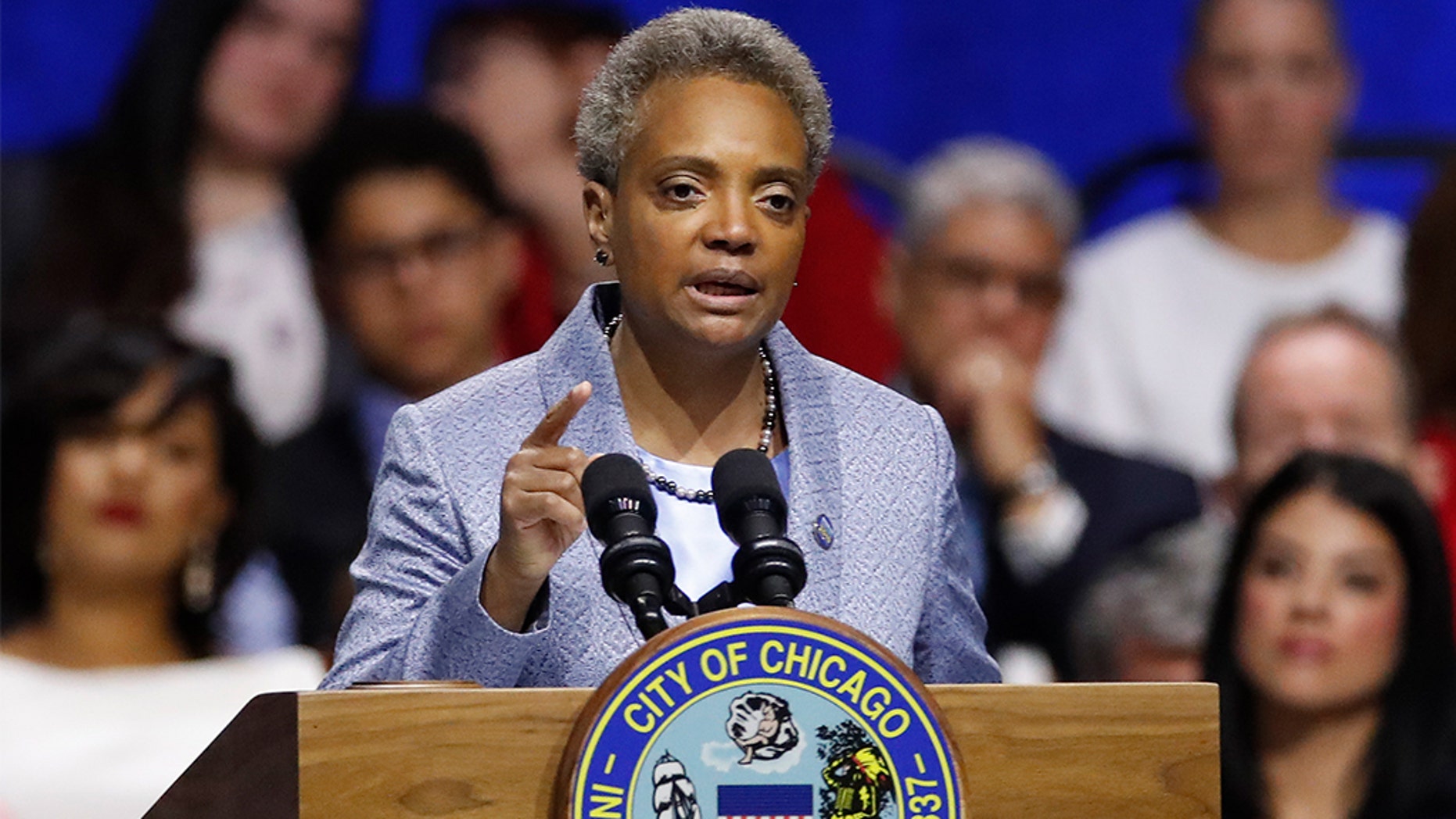 Mayor of Chicago, Lori Lightfoot, will speak at the inauguration ceremony on Monday, May 20, 2019 in Chicago. (AP Photo / Jim Young)