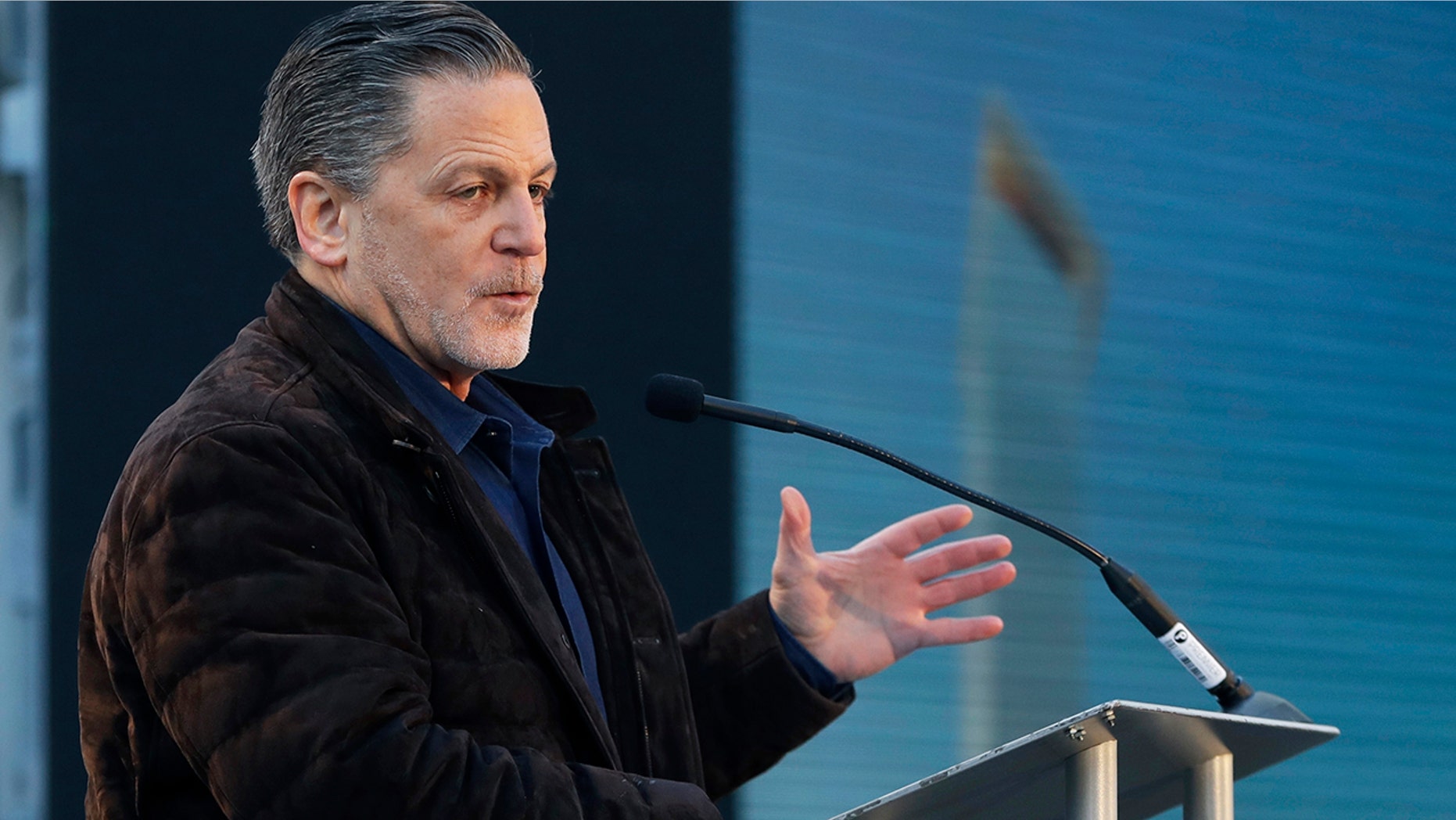 In this Dec. 14, 2017, file photo, Quicken Loans founder Dan Gilbert addresses attendees at the former site of the J.L. Hudson Co. department store in Detroit. (AP Photo/Carlos Osorio, File)