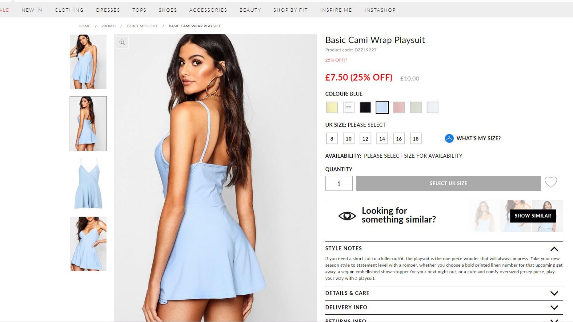 Eden Tanner, 19, had purchased the Basic Cami Wrap Playsuit which is currently down from $12.66 to $9.49 on the website – however, what she received was a far cry from what the model wore.