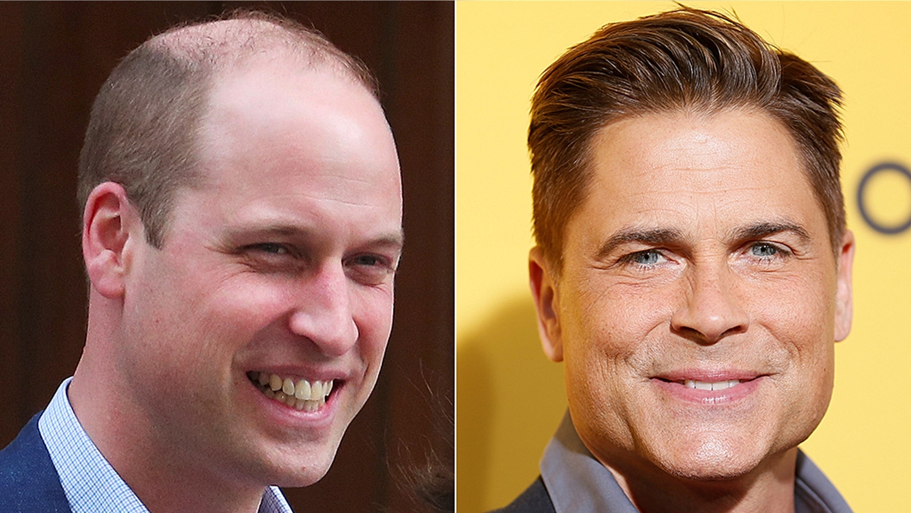 Actor Rob Lowe, right, joked that it was a 'traumatic' experience watching Prince William lose his hair.